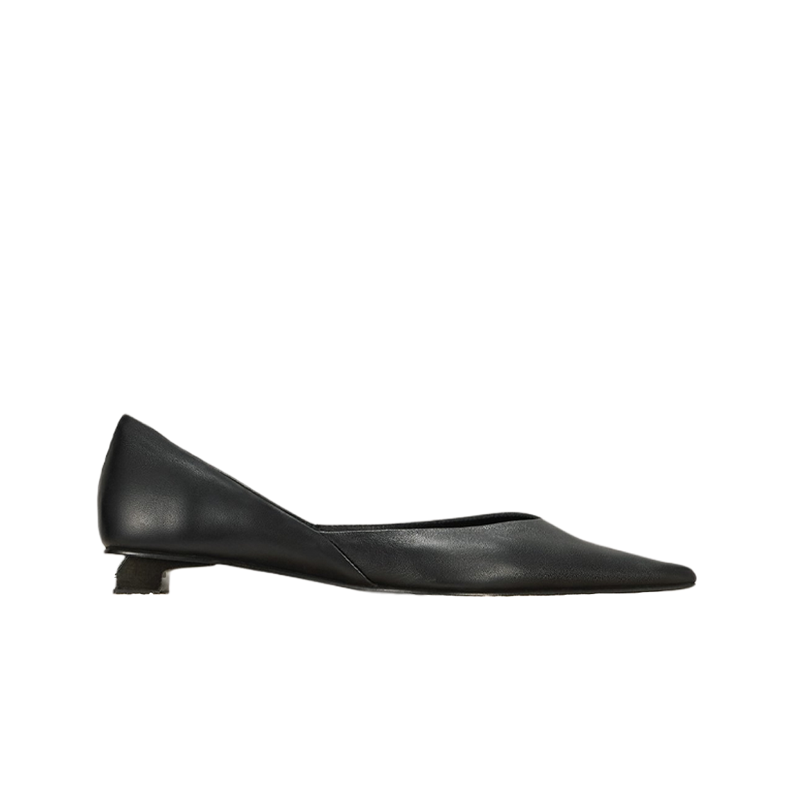(W) 아미 포인트드 토 플랫 슈즈 블랙((W) AMI Pointed Toe Flat Shoes Black)
