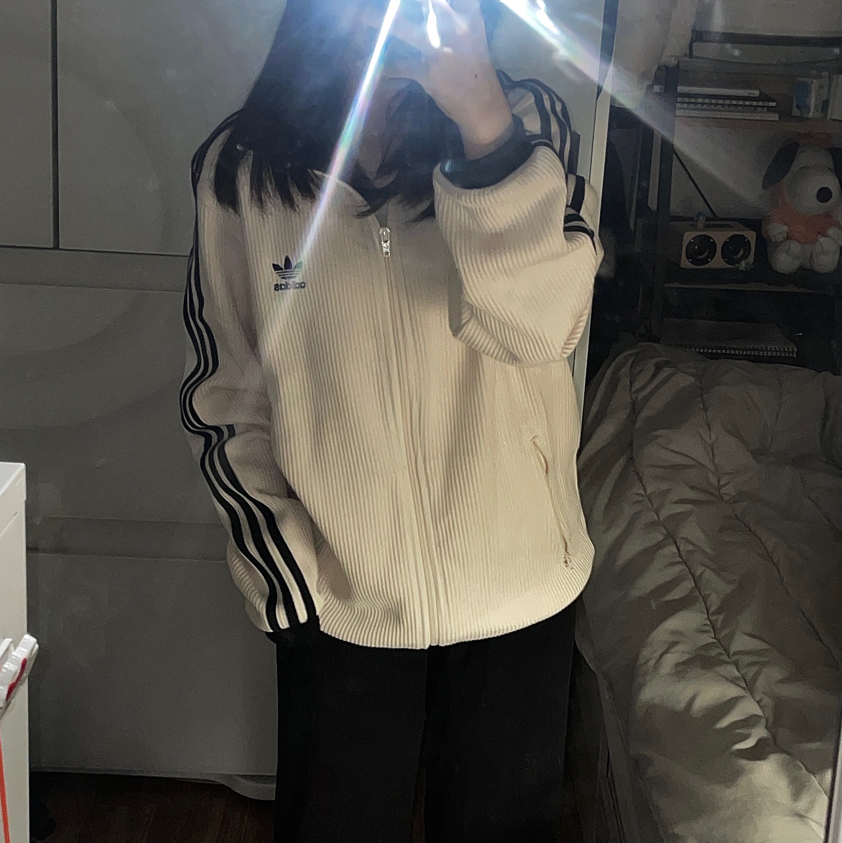 Adidas Adicolor Classic Waffle Beckenbauer Track Jacket Wonder White - US Sizing 착용 스타일