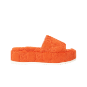 (W) Gucci GG Platform Slide Sandal Deep Orange