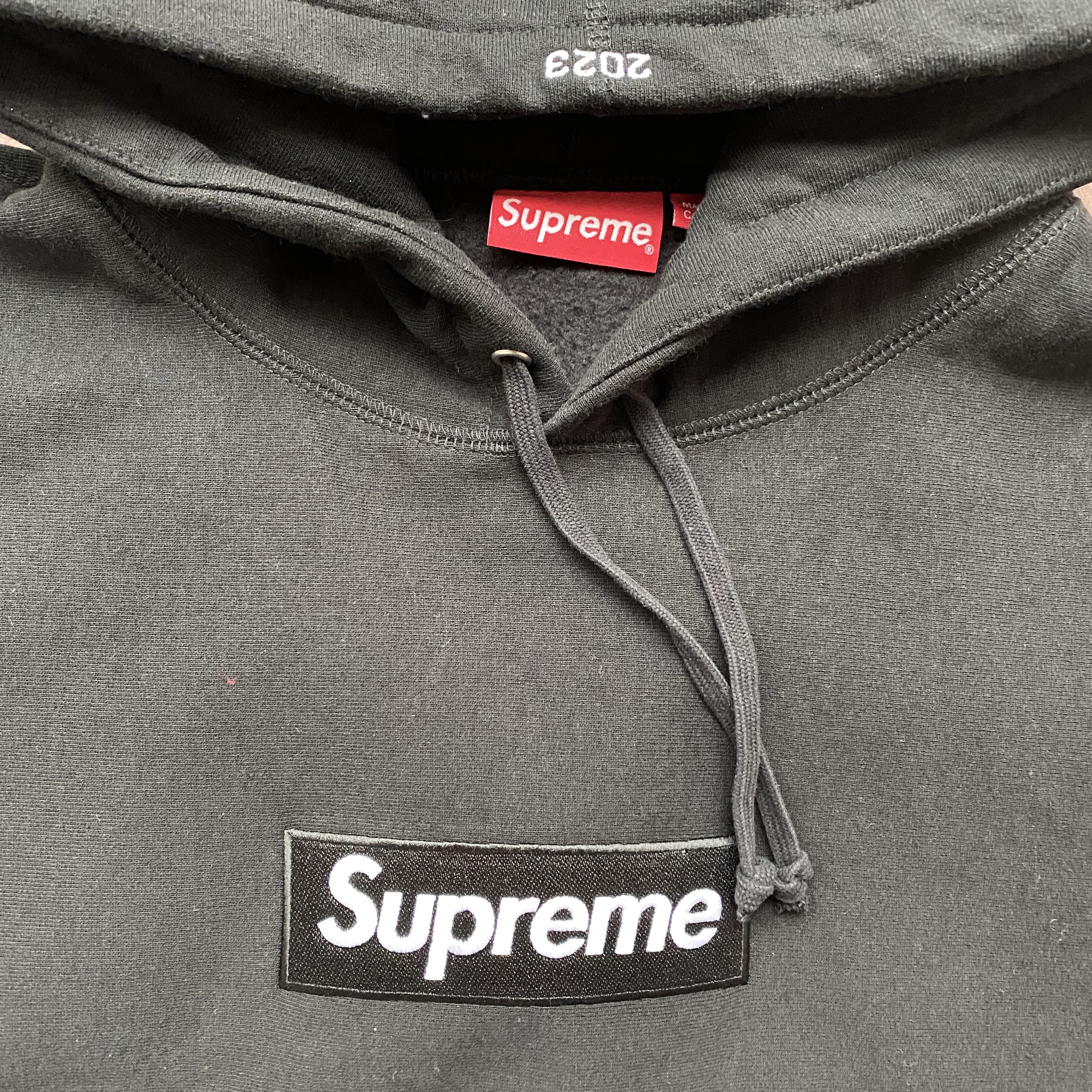Supreme Box Logo Hooded Sweatshirt Black - 23FW 착용 스타일