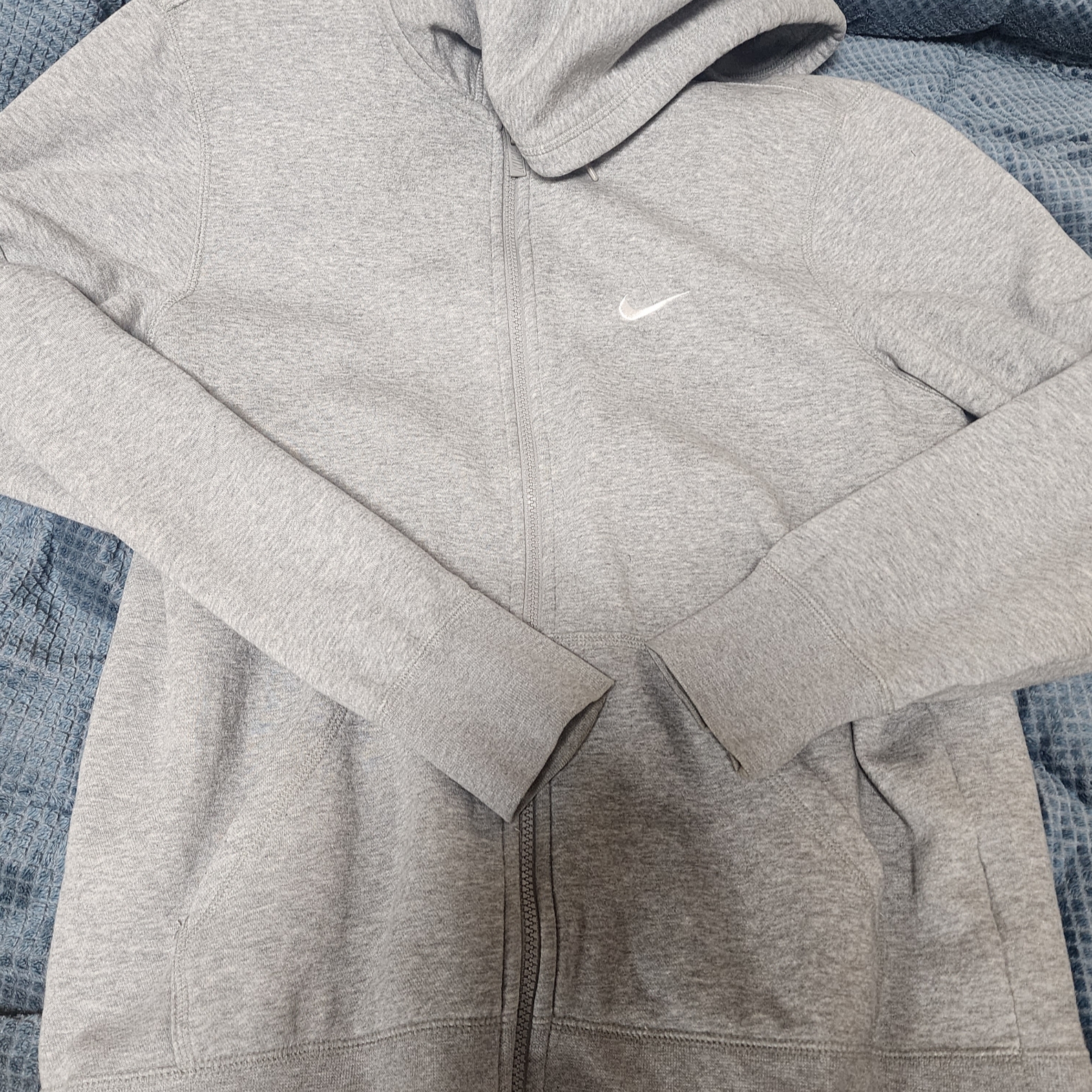 Nike NRG Solo Swoosh Full Zip Hoodie Dark Grey Heather - US/EU 착용 스타일