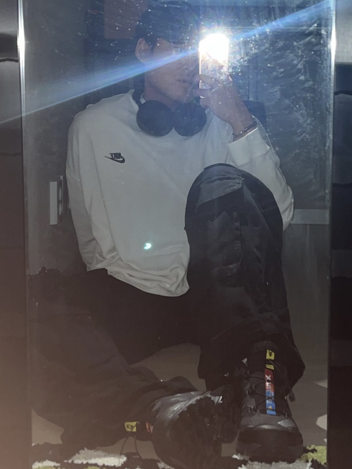 Salomon XT-4 Black Silver Metallic, Nike x Peaceminusone LS T-Shirt White (DR0097-100) 착용 스타일