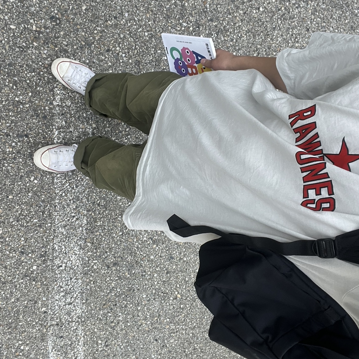 Jansport Draw Sack Black, Converse Chuck 70 High Vintage Canvas White 착용 스타일