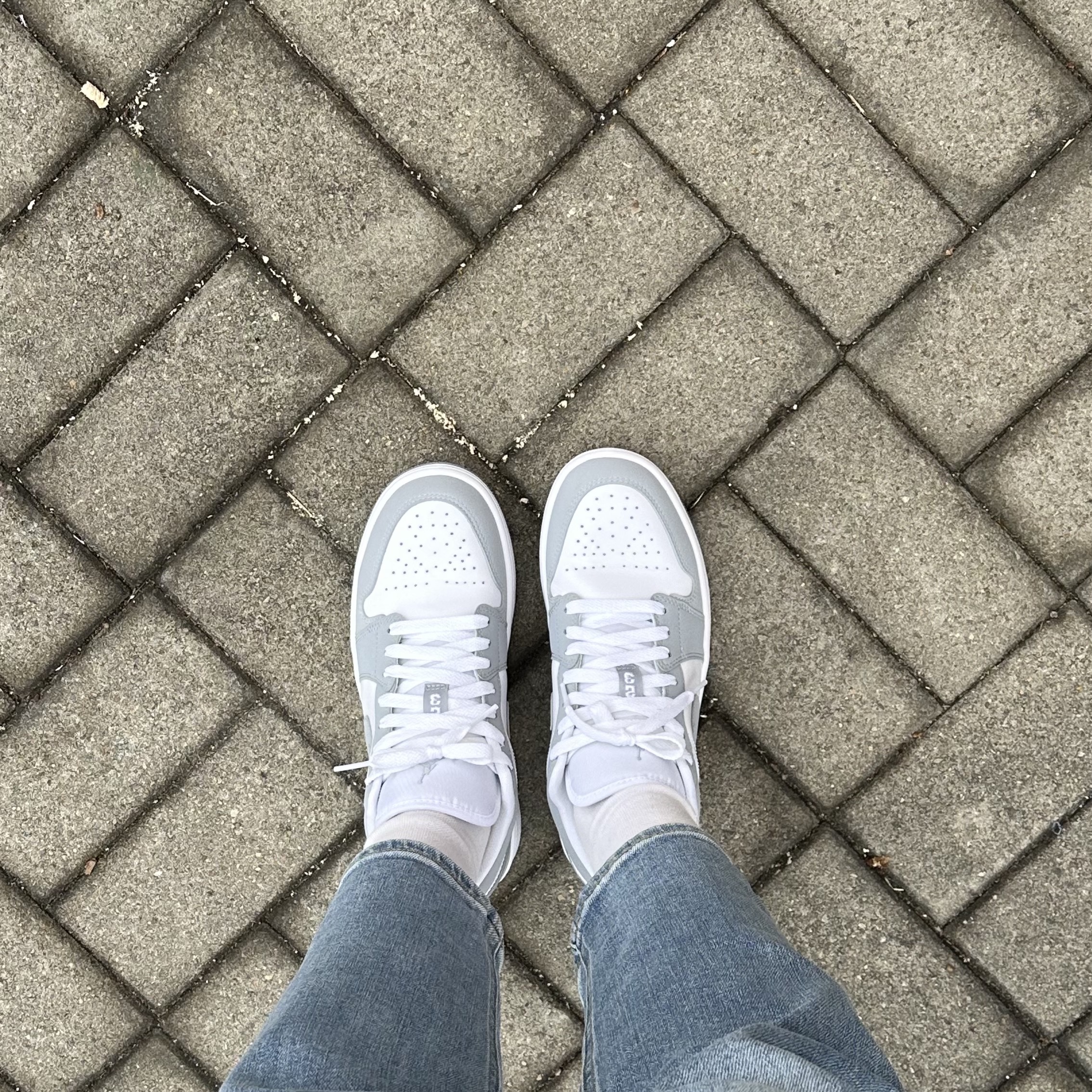 (W) Jordan 1 Low White Wolf Grey 착용 스타일