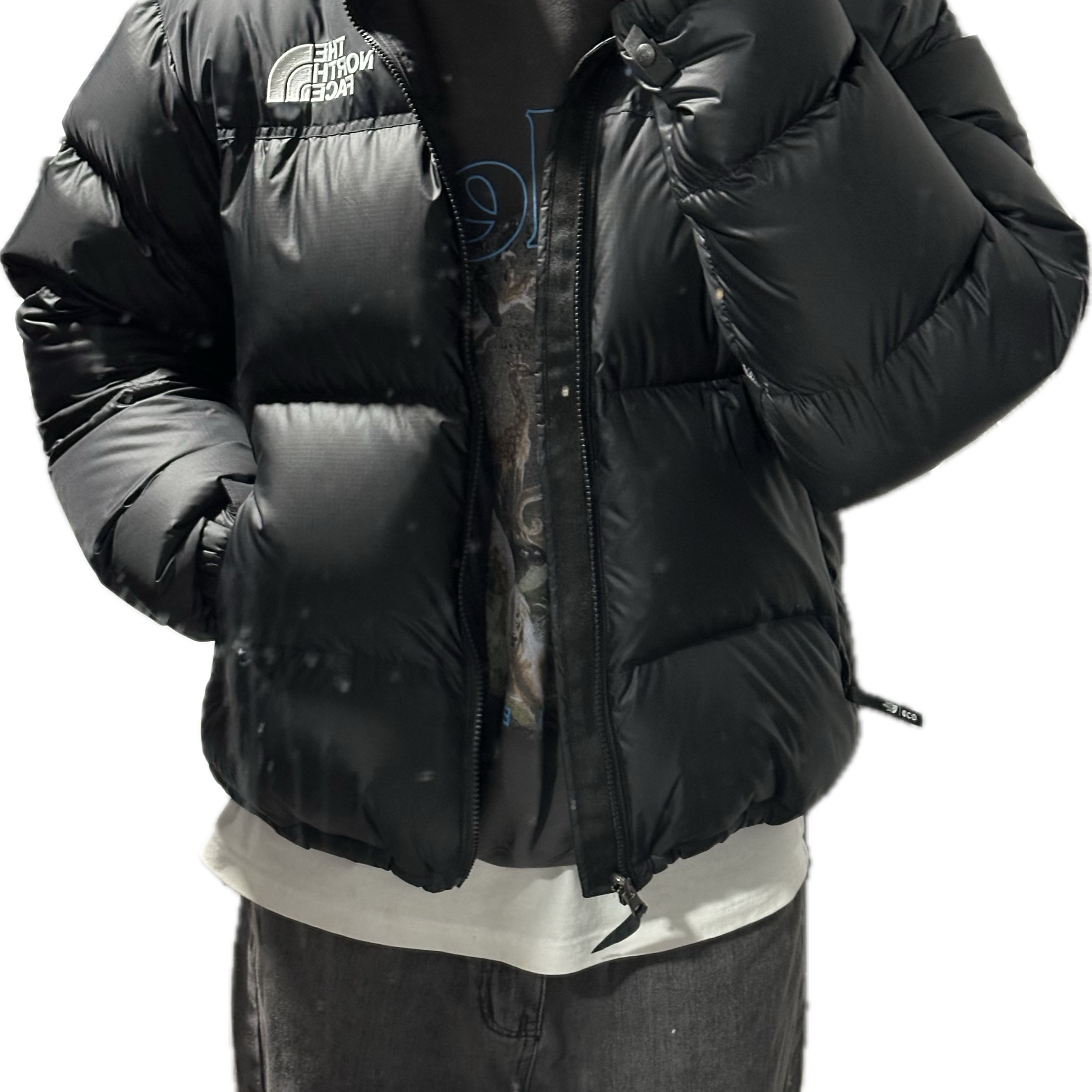 The North Face 1996 Eco Nuptse Jacket Black 착용 스타일