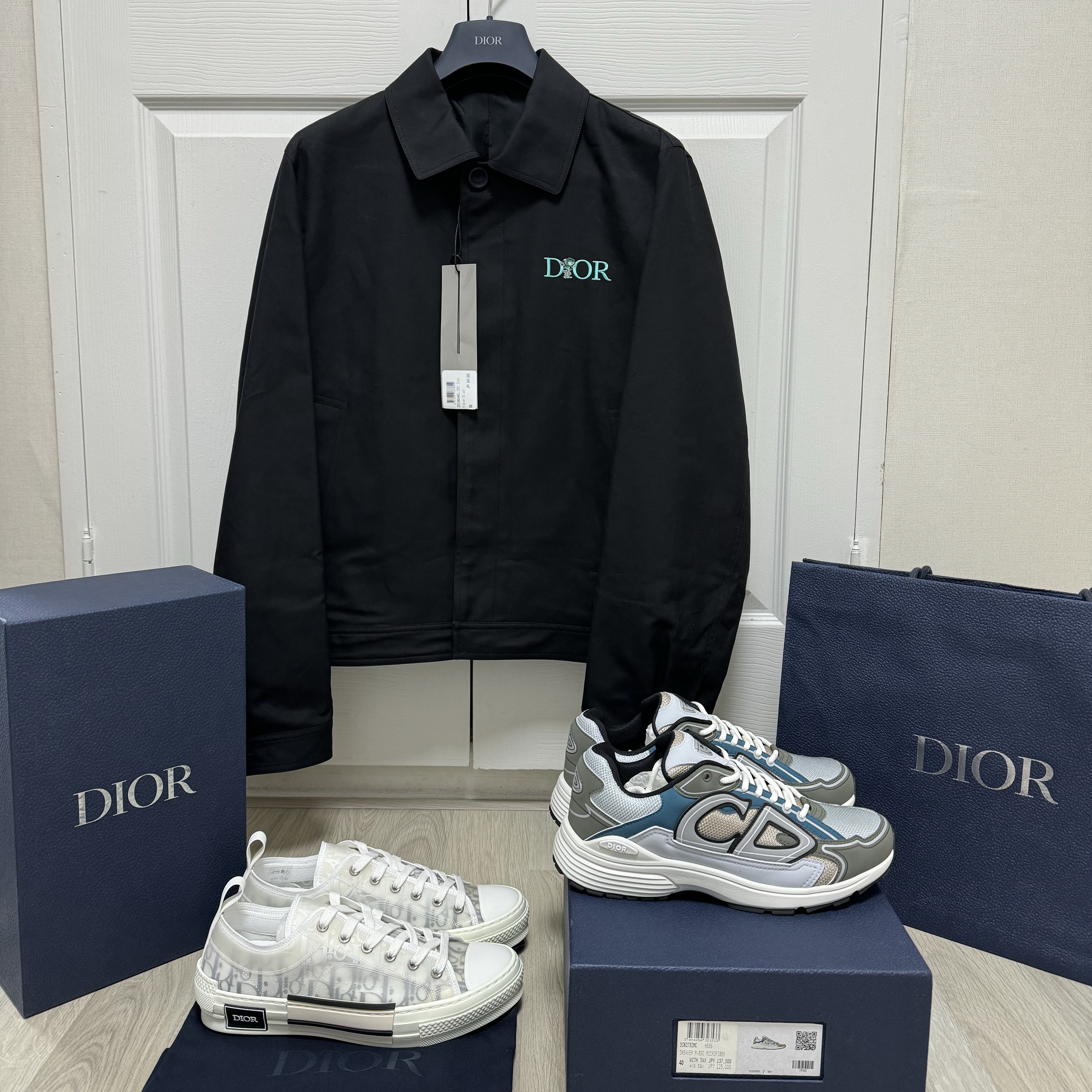 Dior B23 Low Dior Oblique White, Dior B30 Sneakers Mesh Technical Fabric White Blue 착용 스타일