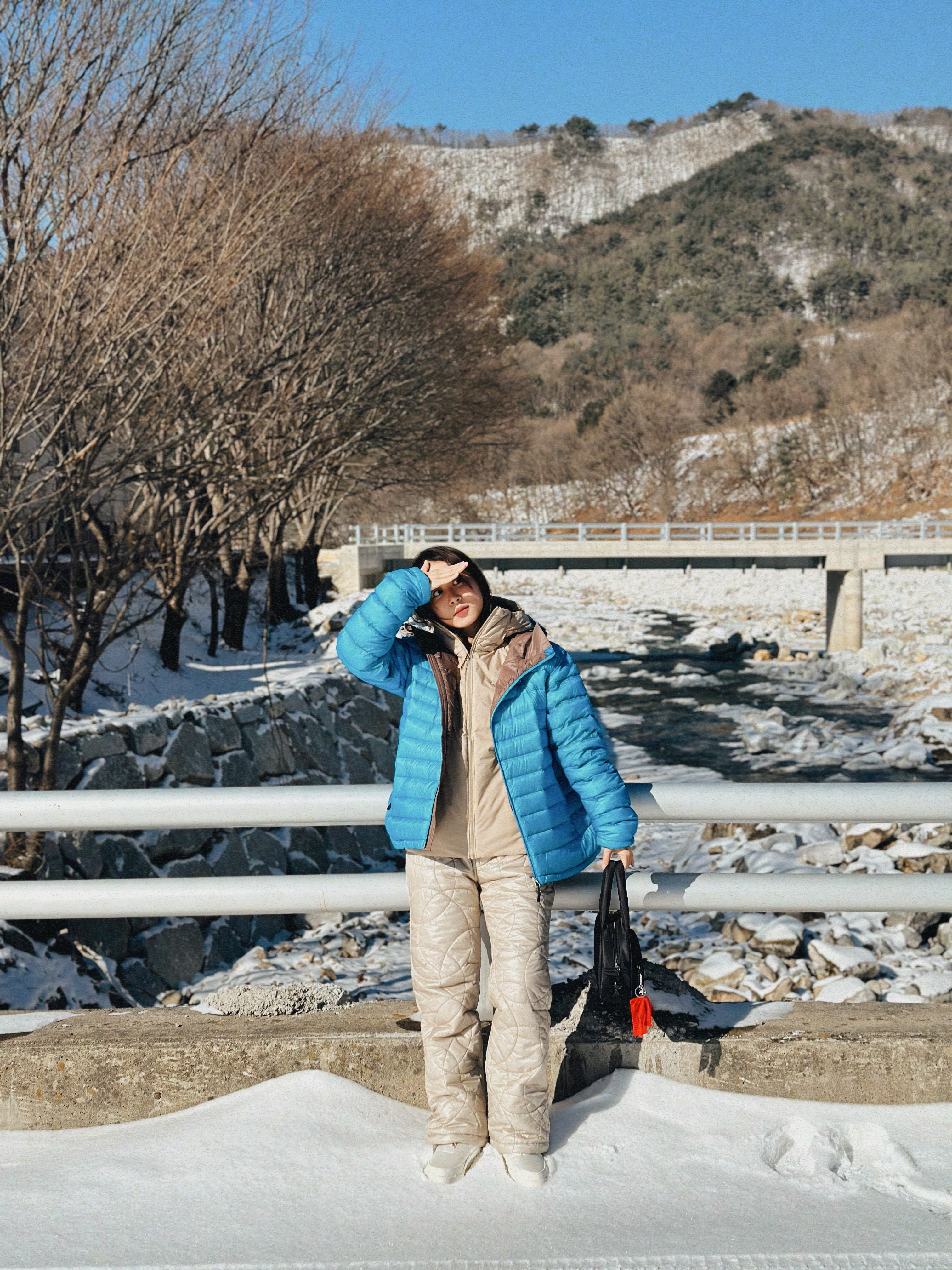 Sansan Gear Suffix Puffer Jacket Sky Blue - 23FW, Arc'teryx Atom Hoody Smoke Bluff 착용 스타일 - 2