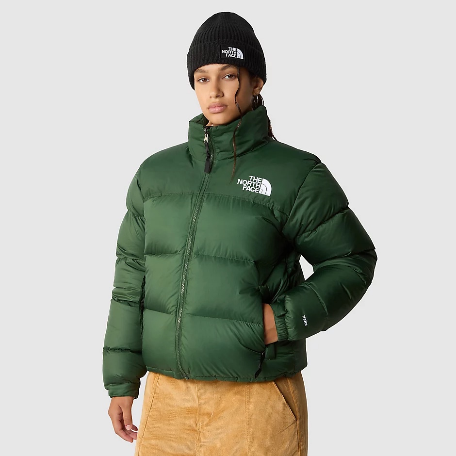 (W) The North Face 1996 Retro Nuptse Jacket Pine Needle 착용 스타일 - 1