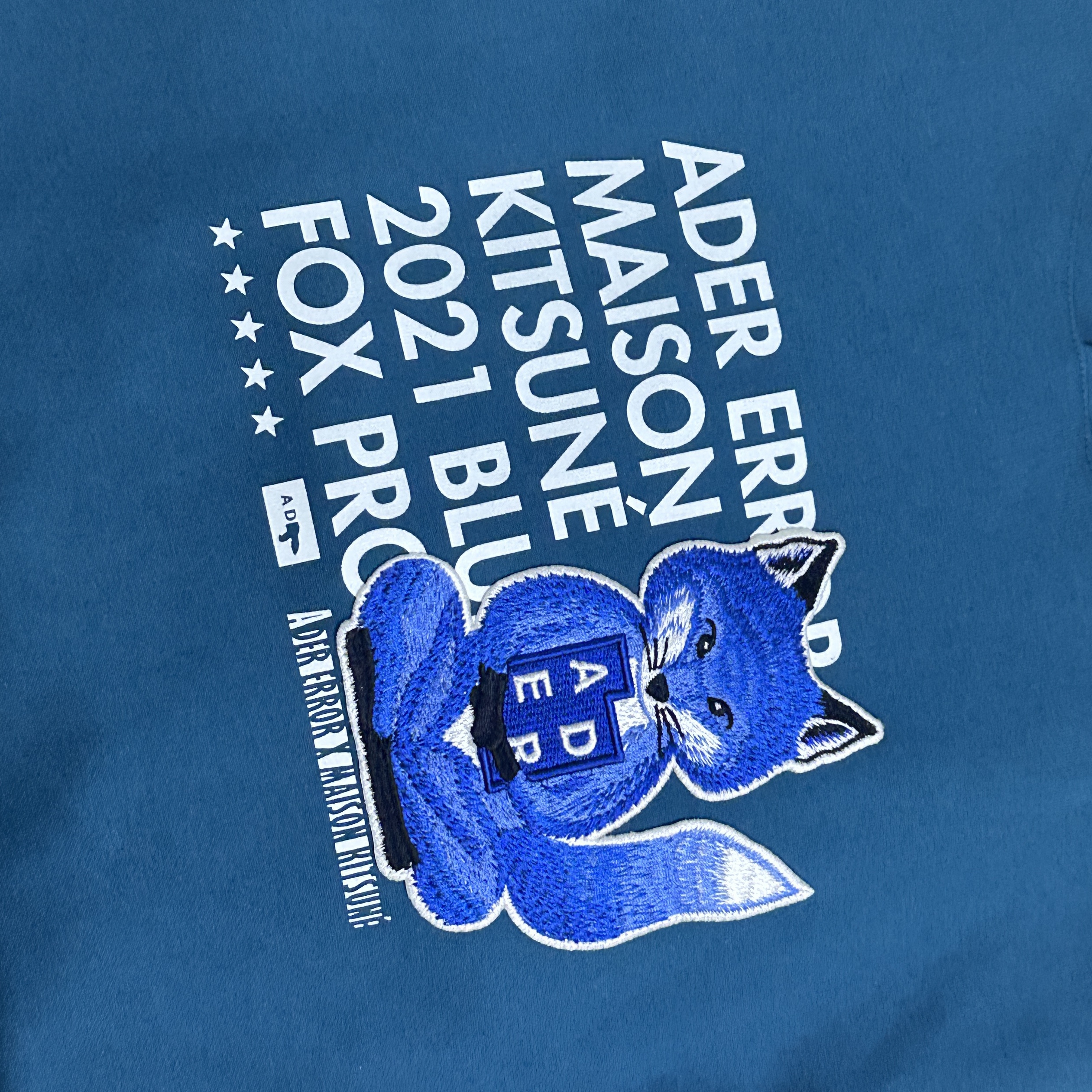 Maison Kitsune x Ader Error Meditation Fox Hoodie Turquoise 착용 스타일