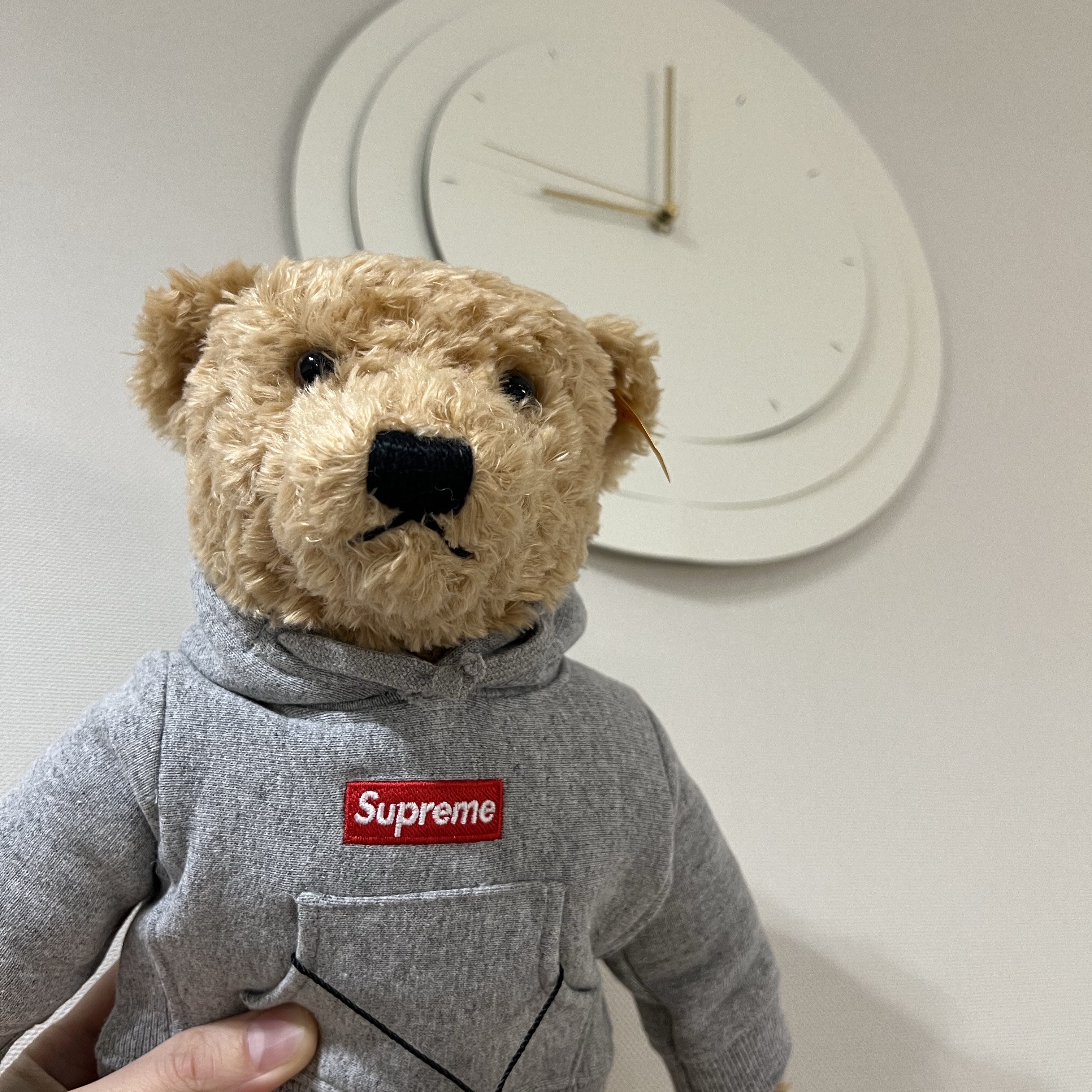 Supreme Steiff Bear Heather Grey - 18FW 착용 스타일