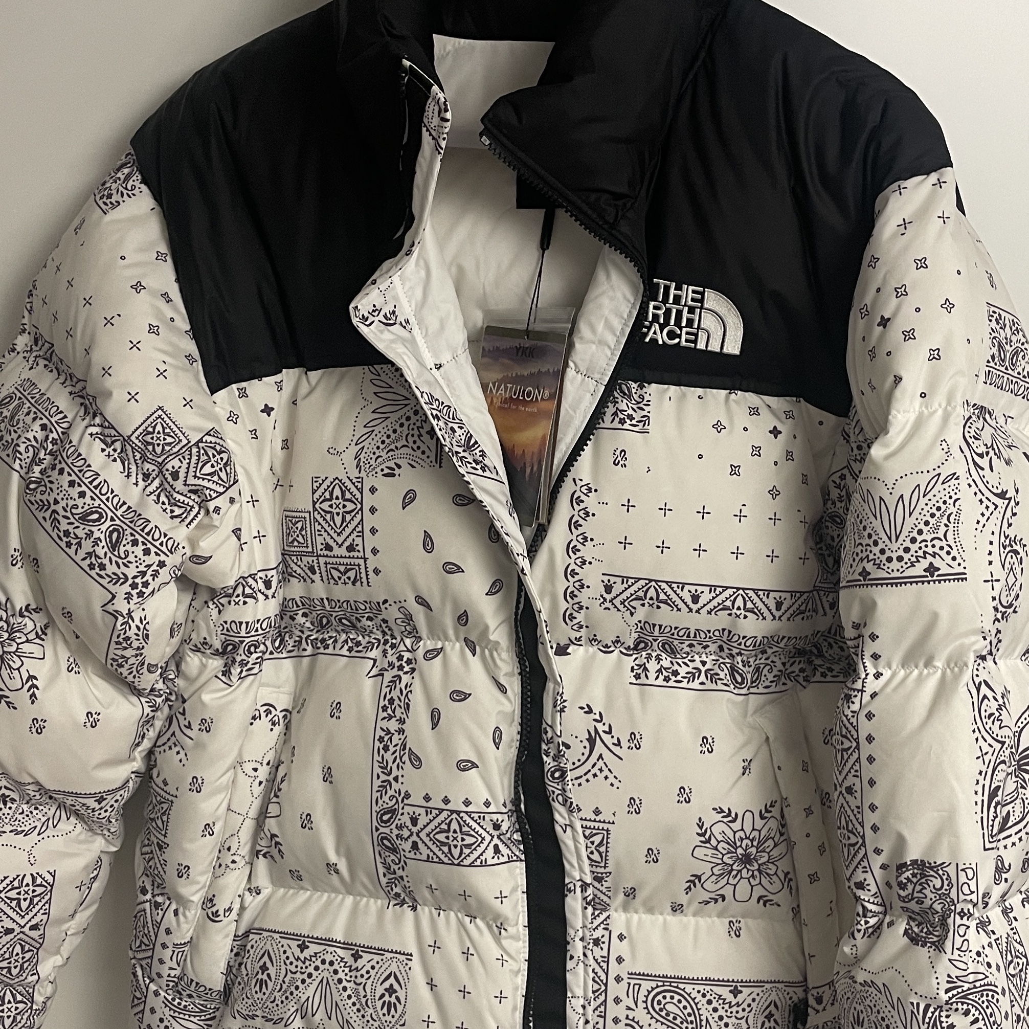 The North Face 1996 Novelty Nuptse Jacket Off White 착용 스타일 - 1
