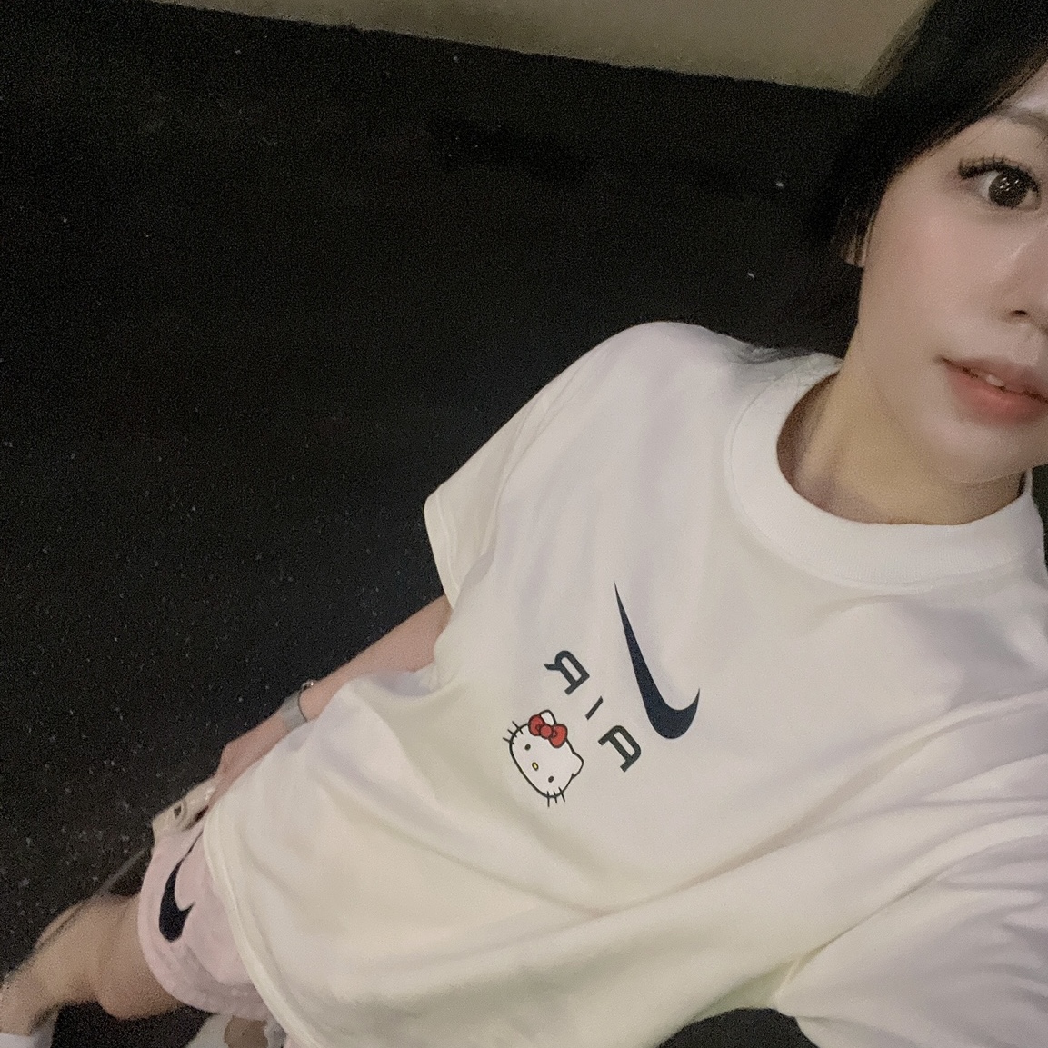 Nike x Hello Kitty NRG Air T-Shirt White - Asia 착용 스타일