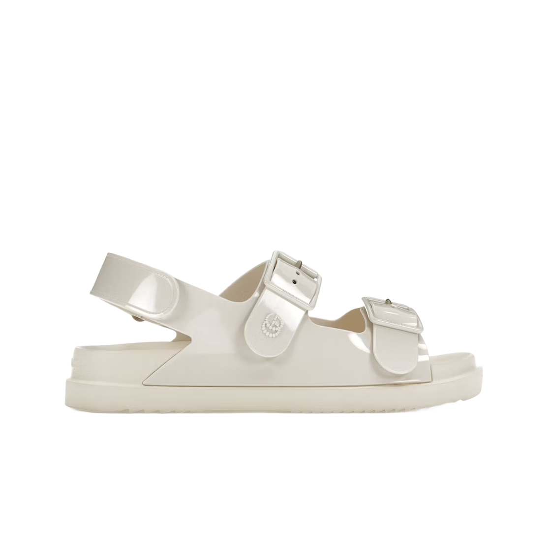 (W) Gucci Mini Double G Rubber Slide Sandal Off White 상세 이미지 1