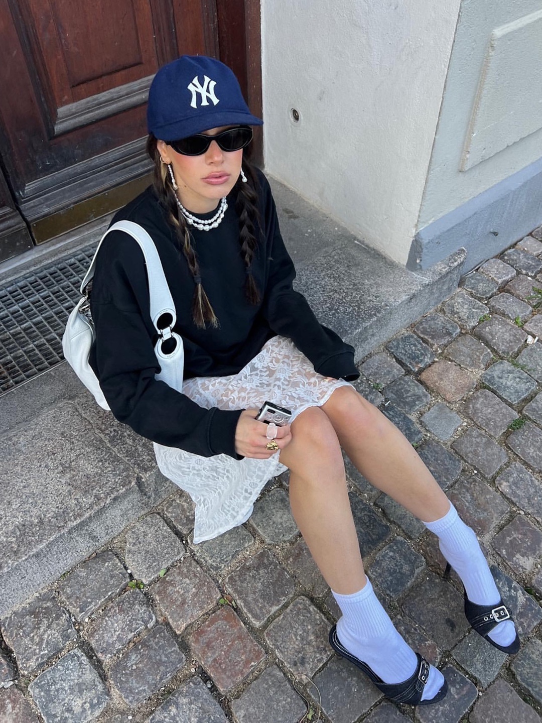 Aime Leon Dore x New Era 59FIFTY Yankees Hat Green, Thisisneverthat x New Era x MLB New York Yankees 9FIFTY Retro Crown Cap Navy 착용 스타일 - 3