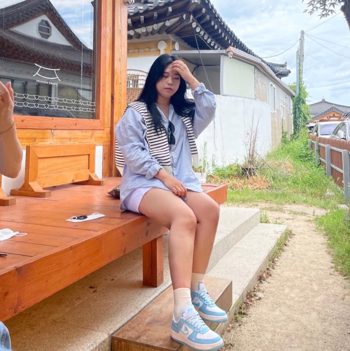 (W) Nike Air Force 1 '07 LX Celestine Blue 착용 스타일