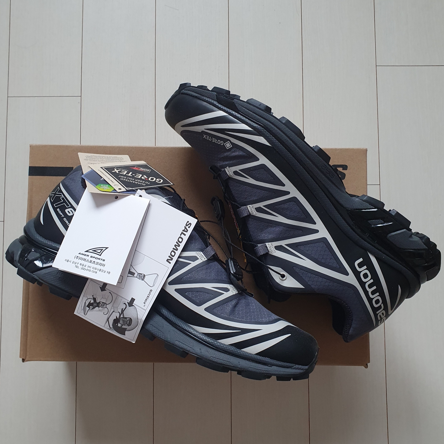 Salomon XT-6 Gore-Tex Black Ebony 착용 스타일