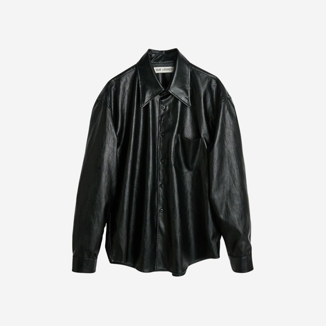 Our Legacy Coco 70s Shirt Cageian Fake Leather Black 상세 이미지 1