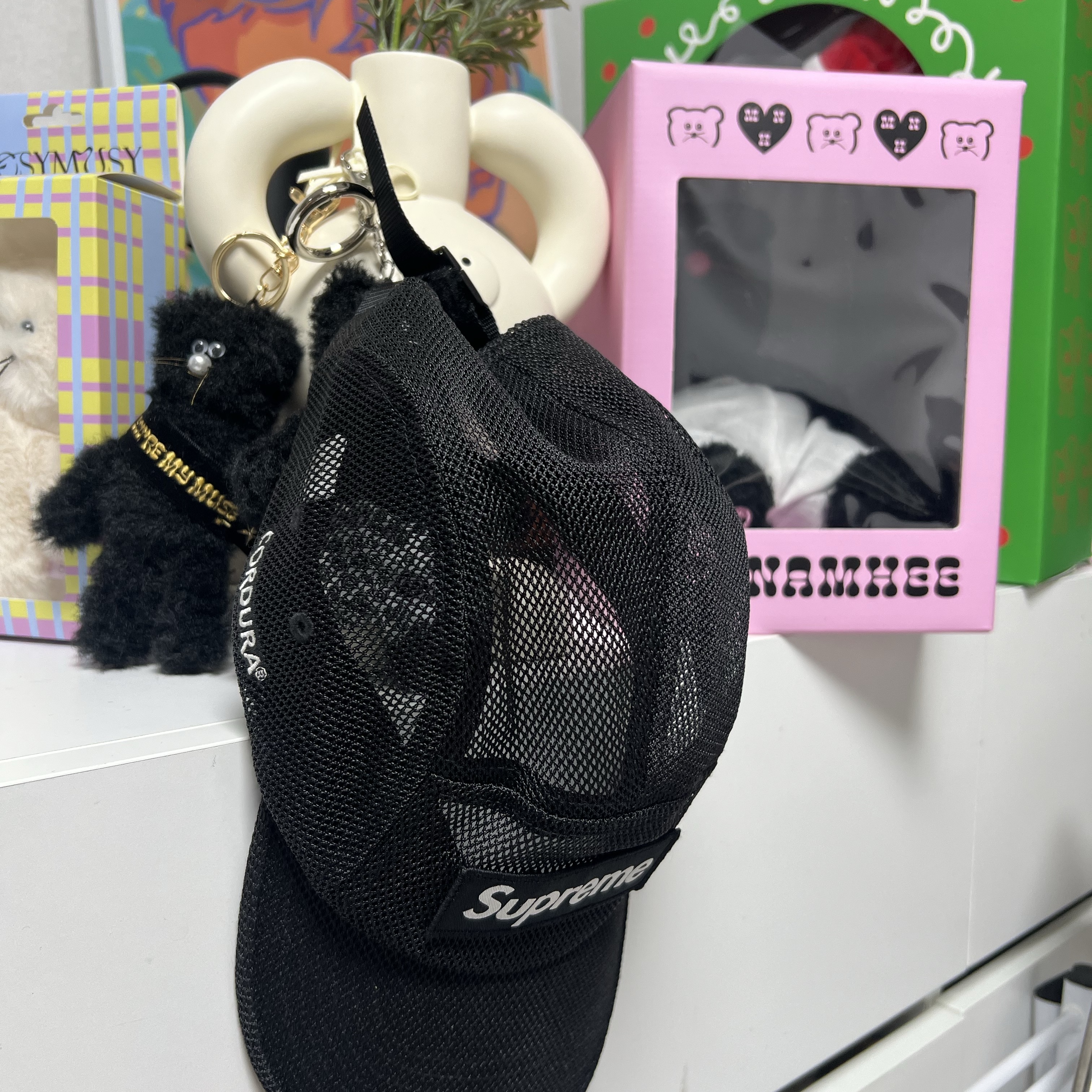 Supreme Mesh Cordura Camp Cap Black - 23SS 착용 스타일 - 2