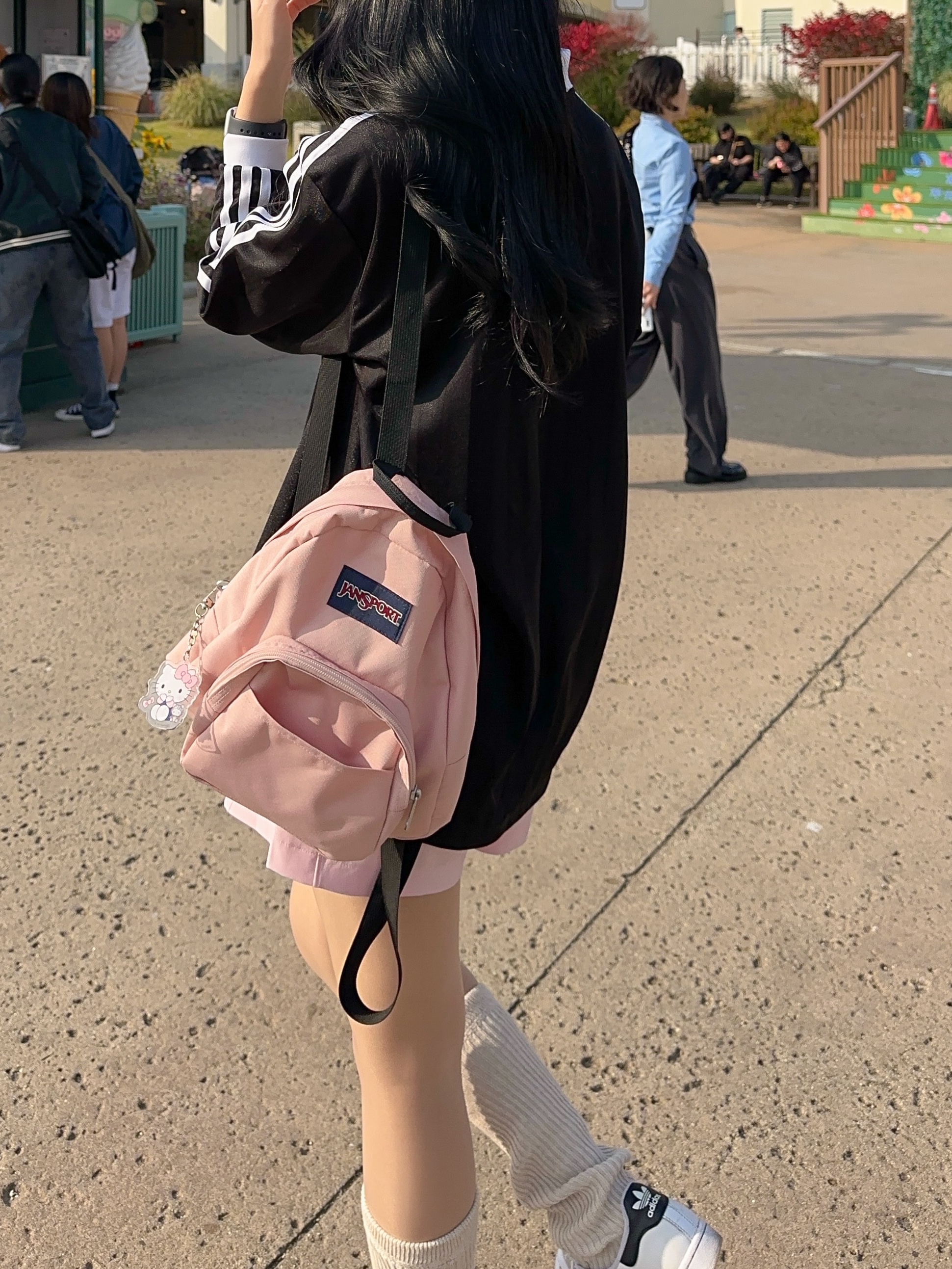 (W) Adidas Football Long Sleeve T-Shirt Black - US Sizing, Jansport Half Pint Mini Backpack Misty Rose 착용 스타일 - 3