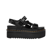 (W) Dr. Martens Kimber Logo Webbing Strap Sandal Black