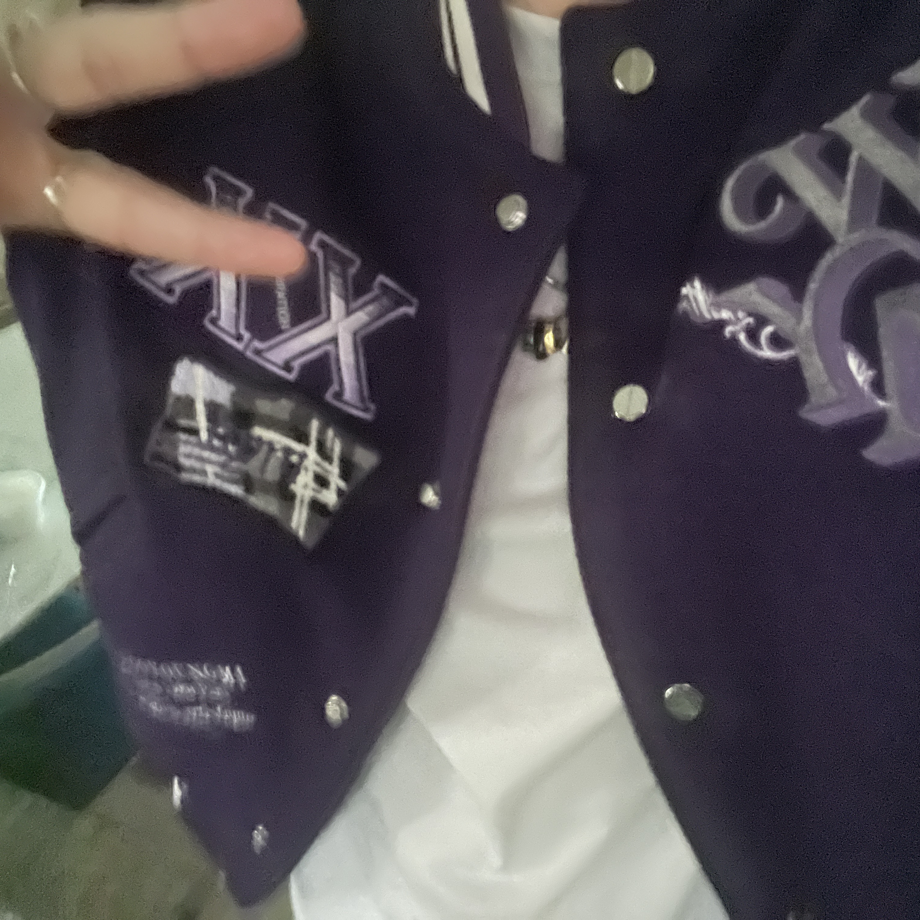 Wooyoungmi Varsity Jacket Violet - 23SS 착용 스타일