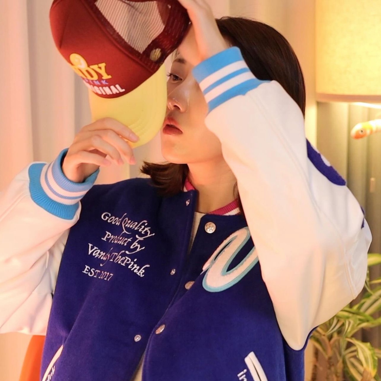 Vandy The Pink x Doraemon Varsity Jacket 착용 스타일