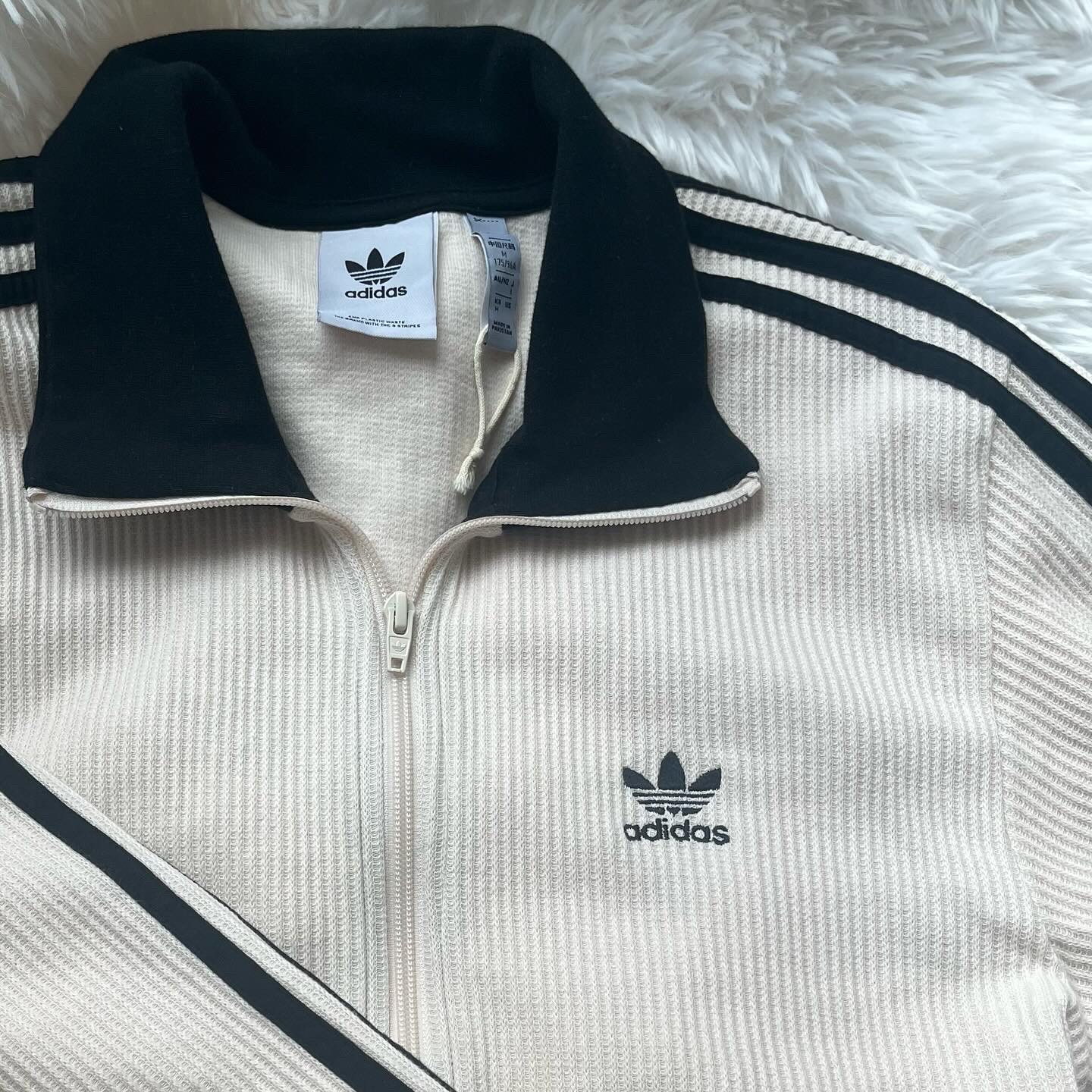 Adidas Adicolor Classic Waffle Beckenbauer Track Jacket Wonder White - KR Sizing 착용 스타일 - 3