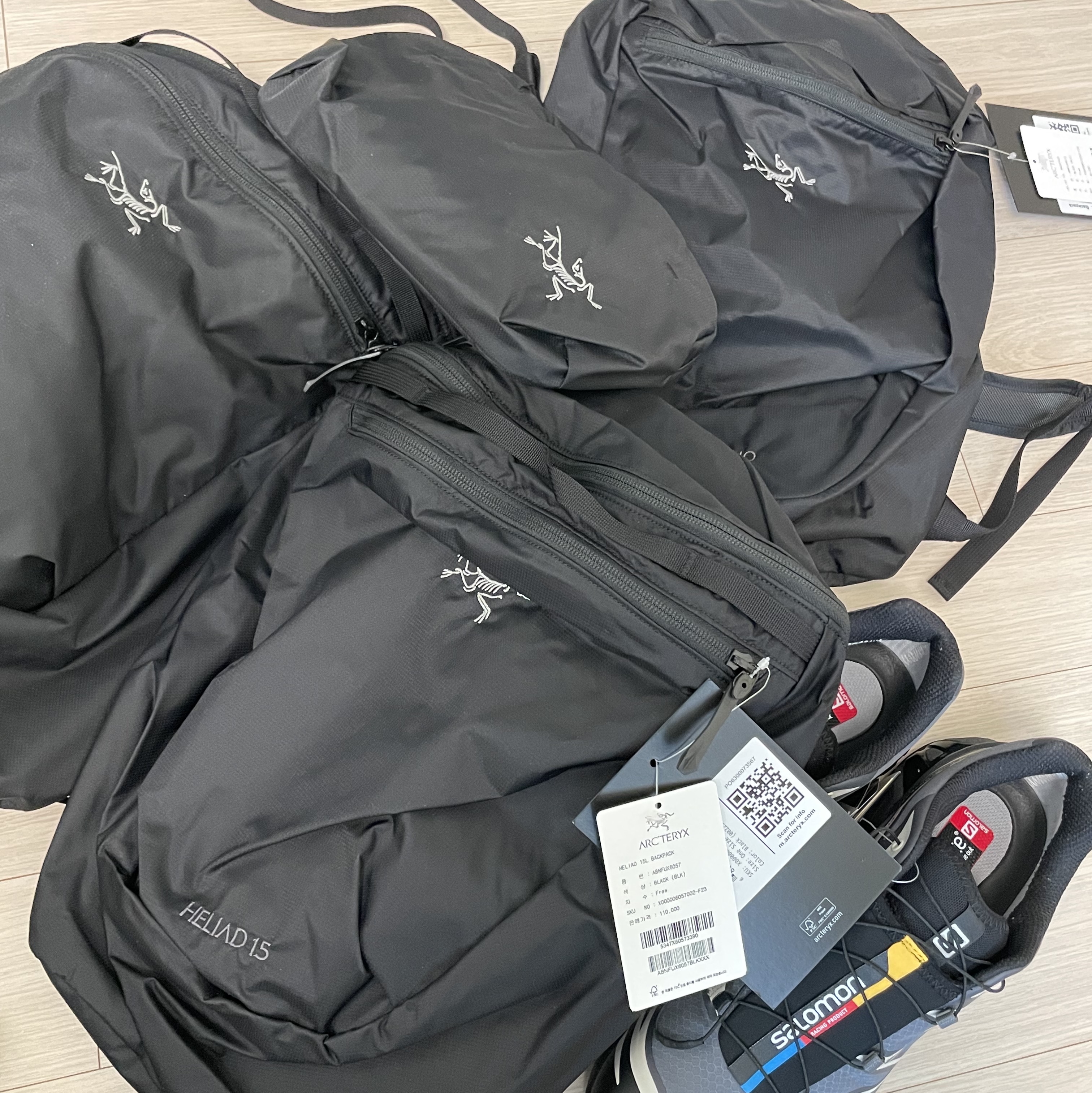 Arc'teryx Heliad 15 Backpack Black, Arc'teryx Heliad 10 Backpack Black 착용 스타일