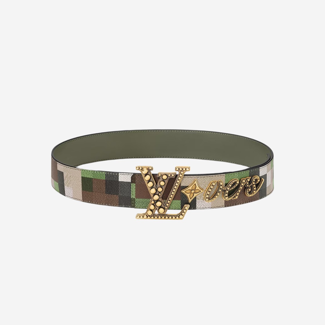 Louis Vuitton LV Lovers 40mm Belt Green Brown Damoflage 상세 이미지 1