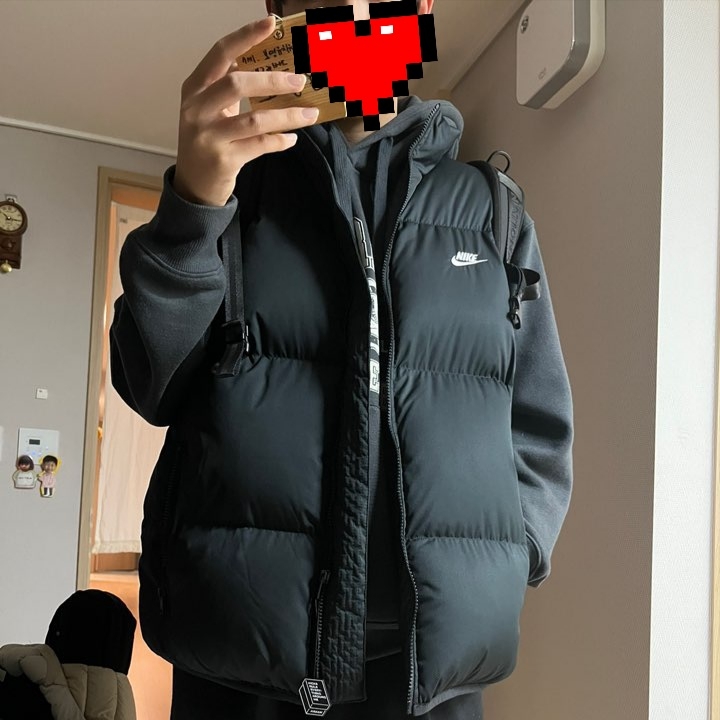 Nike NSW Club Primaloft Water-Repellent Puffer Vest Black - Asia 착용 스타일 - 1