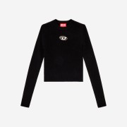 (W) Diesel M-Valary Ribbed Knit Long Sleeve Top Black