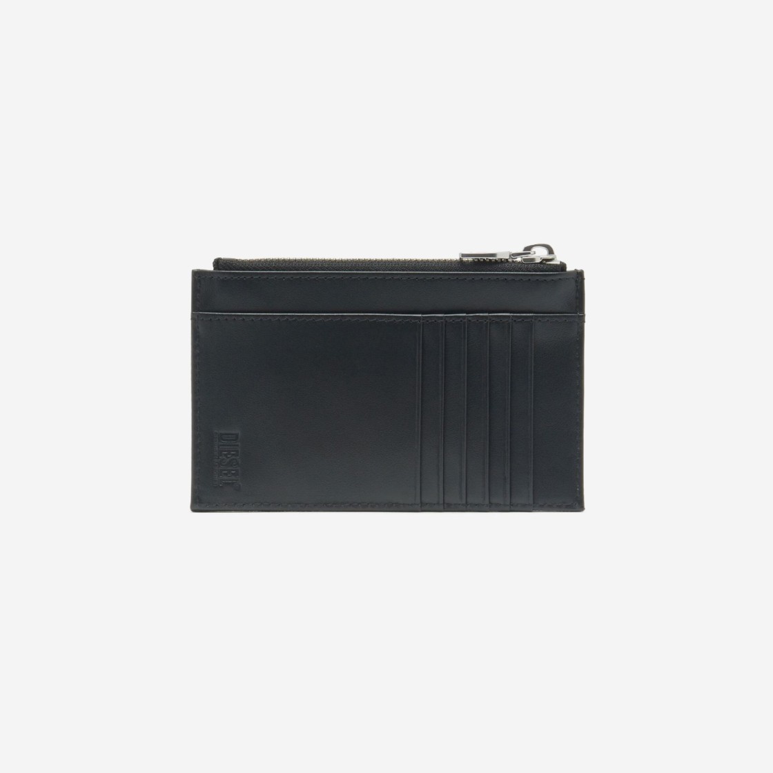 Diesel Logo Plated Leather Cardholder Black 상세 이미지 2