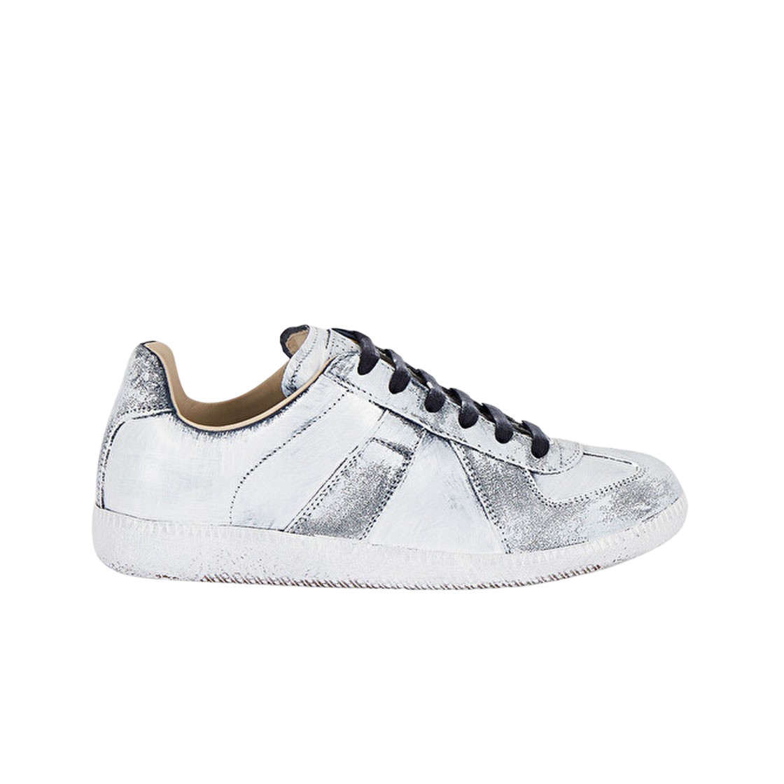 S58WS0109P4683H9039 (W) Maison Margiela Replica Paint Sneakers Blue Delft White