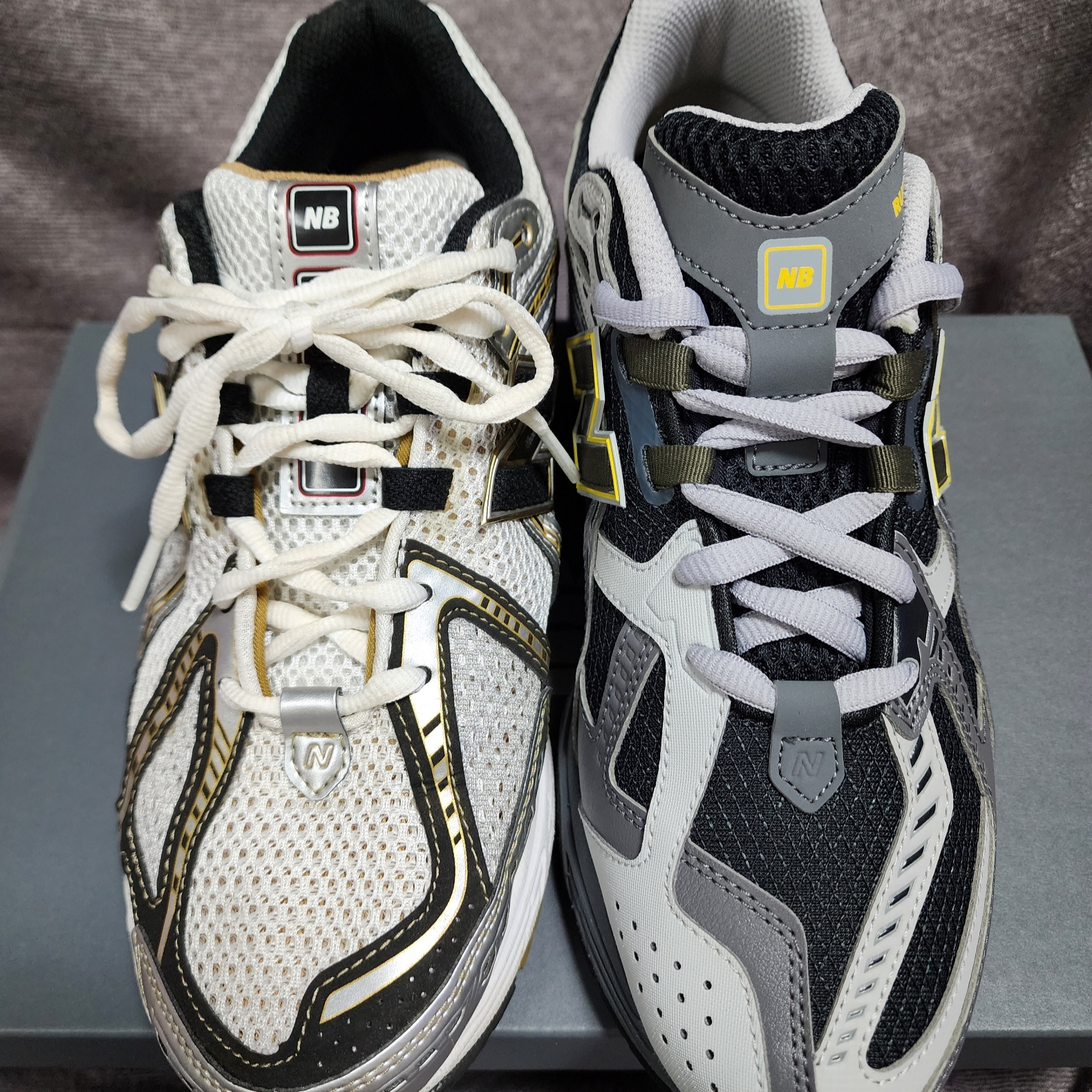 New Balance 1906N Castlerock Ginger Lemon, New Balance 1906R White Gold 착용 스타일 - 3