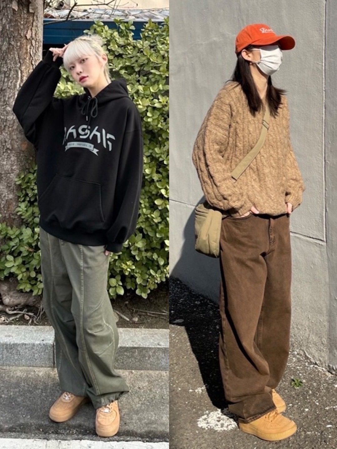 Nike x Supreme Air Force 1 Low Flax, Nike Air Force 1 '07 WB Flax 착용 스타일 - 3