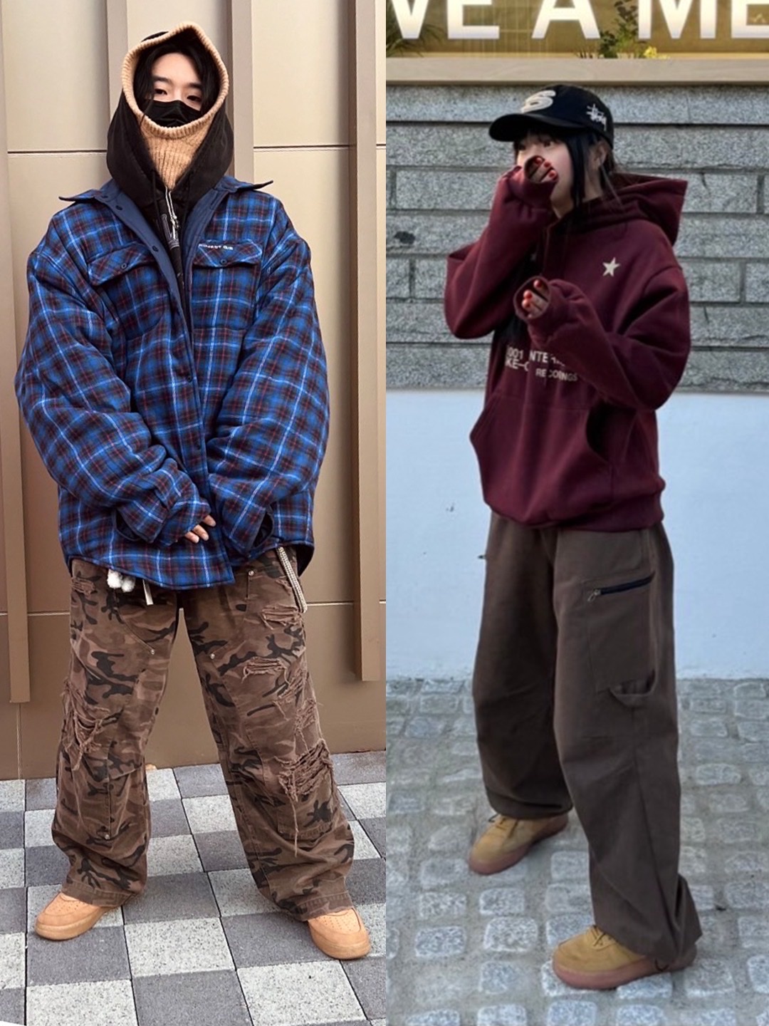 Nike x Supreme Air Force 1 Low Flax, Nike Air Force 1 '07 WB Flax 착용 스타일 - 2