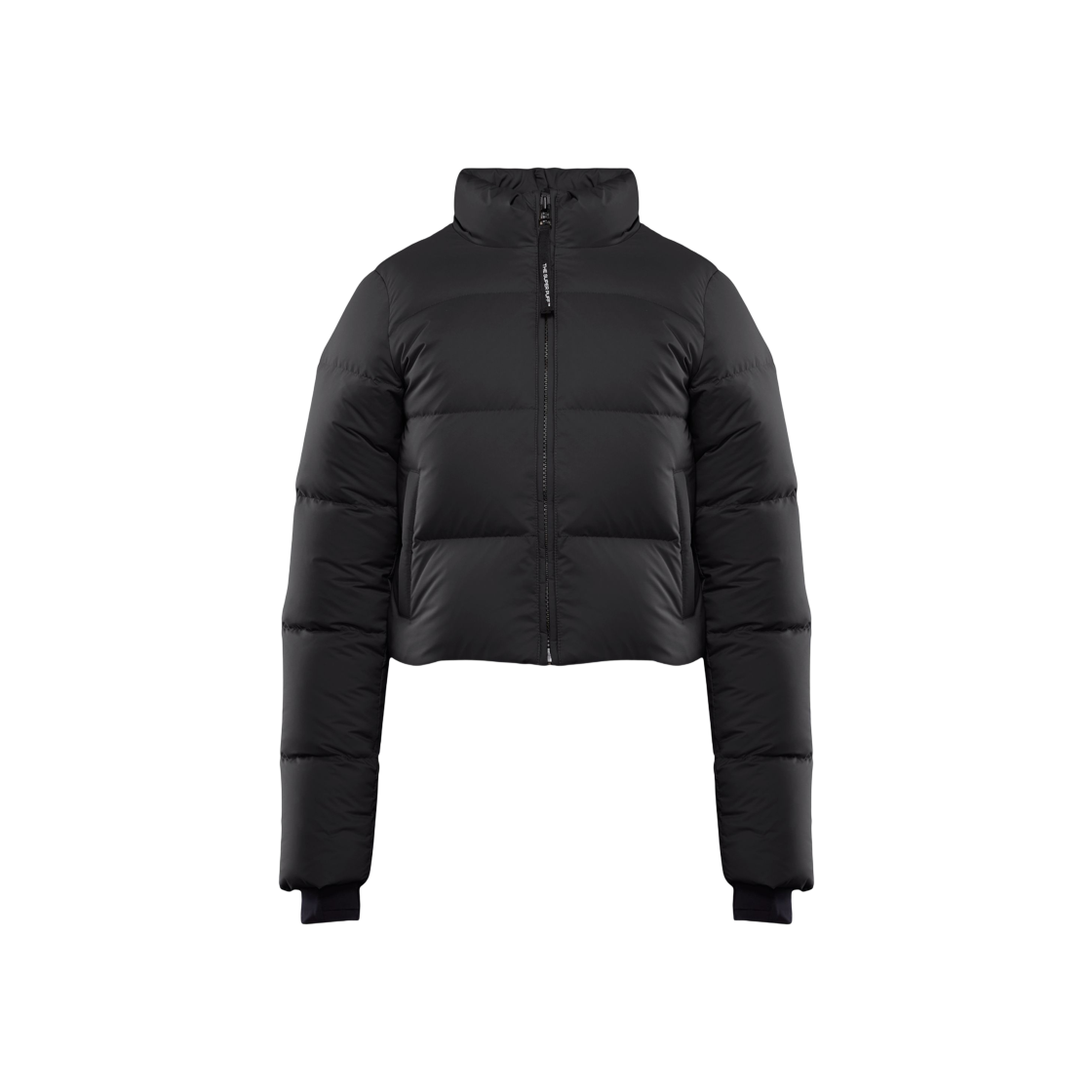 (W) Aritzia The Super Mini Puff Climatte Goose Down Mockneck Mini Puffer Jacket Black 상세 이미지 1