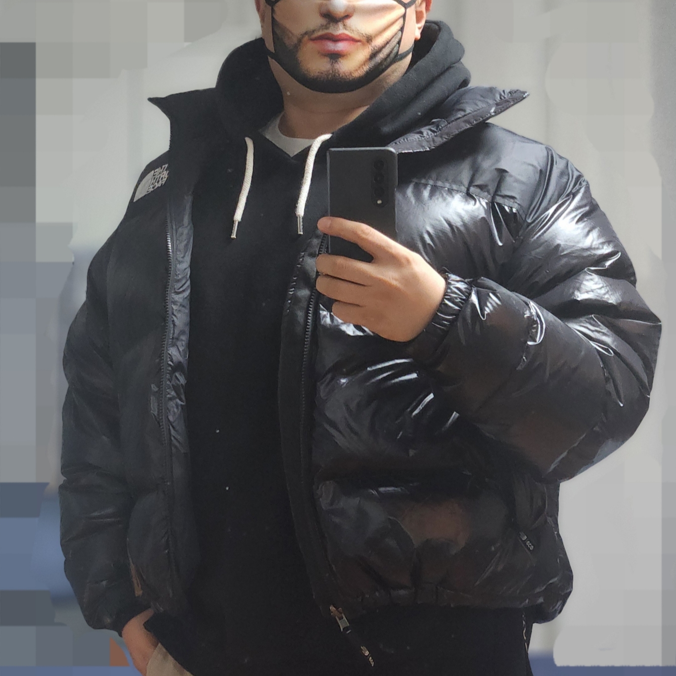 The North Face 1996 Eco Nuptse Jacket Real Black 착용 스타일