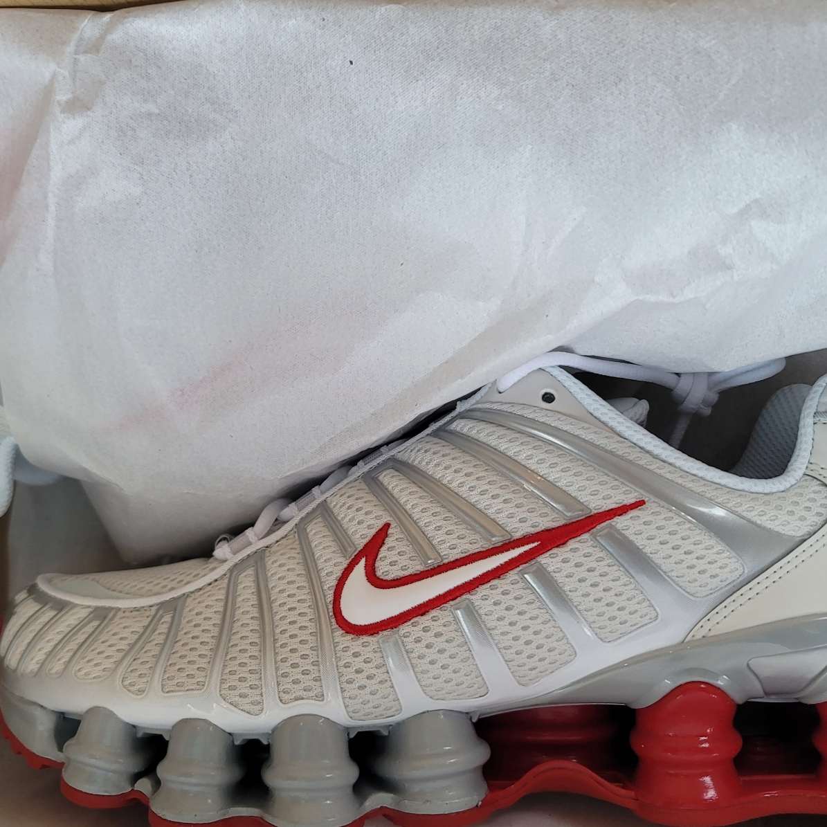 (W) Nike Shox TL Platinum Tint 착용 스타일