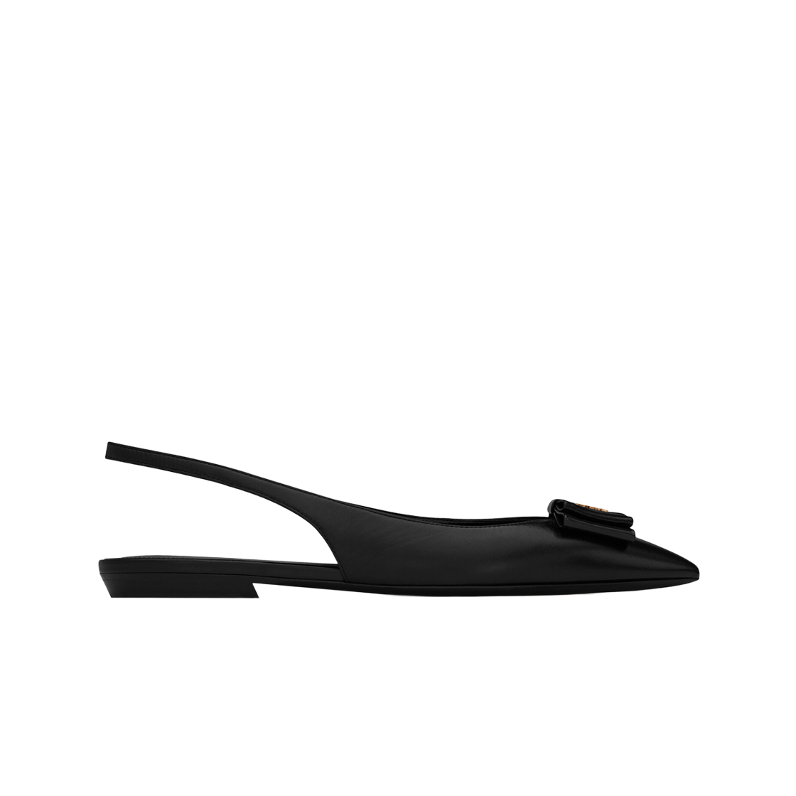 (W) 생로랑 아나이스 스무스 페이턴트 레더 플랫 슬링백 블랙 네이비