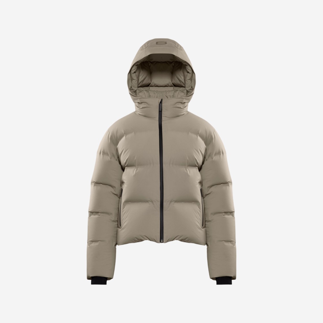 (W) Aritzia The Super Puff Shorty Waterproof Japanese Rainstop Goose Down Puffer Jacket Modern Taupe 상세 이미지 1