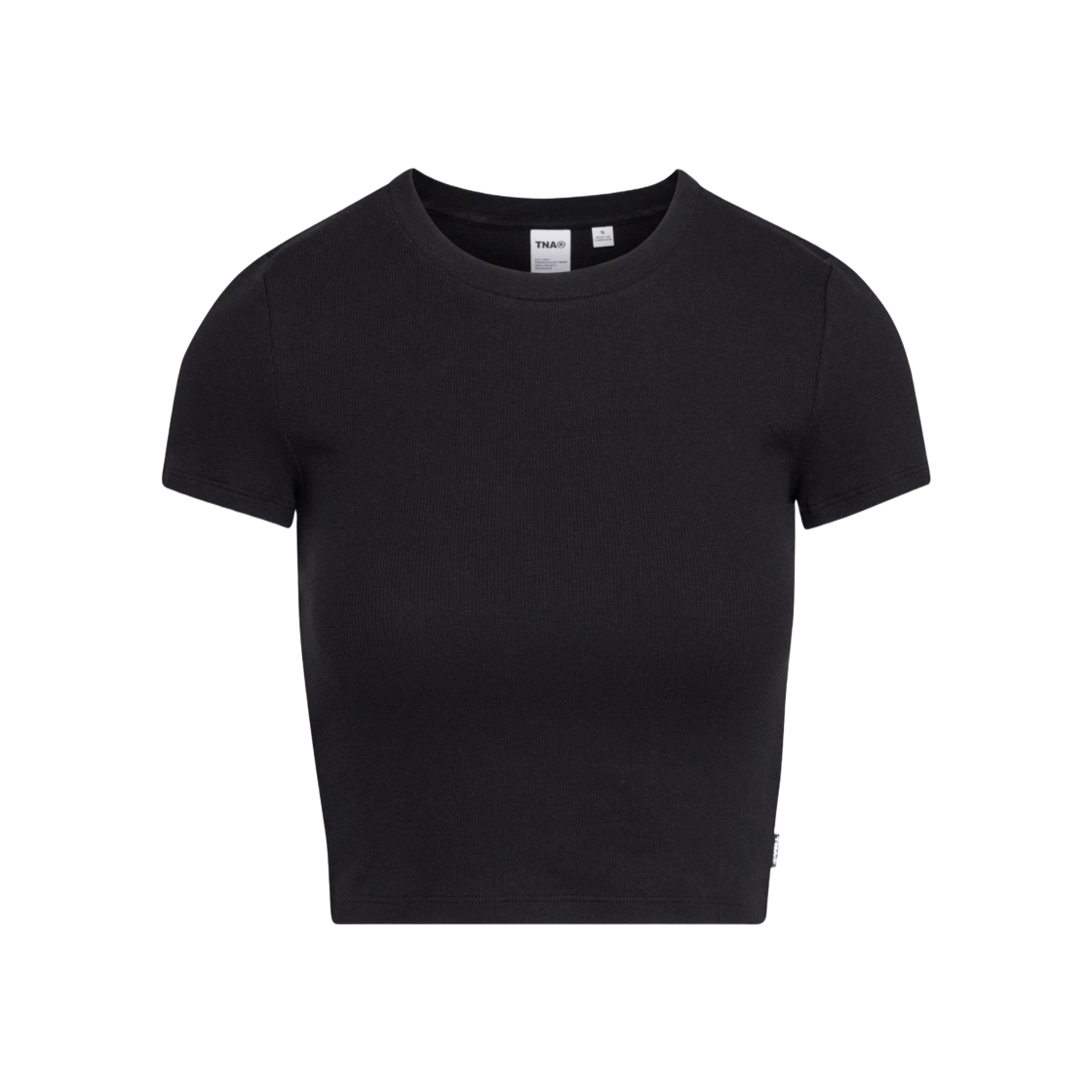 (W) Aritzia Tna Homestretch Crew Waist T-Shirt Black 상세 이미지 1