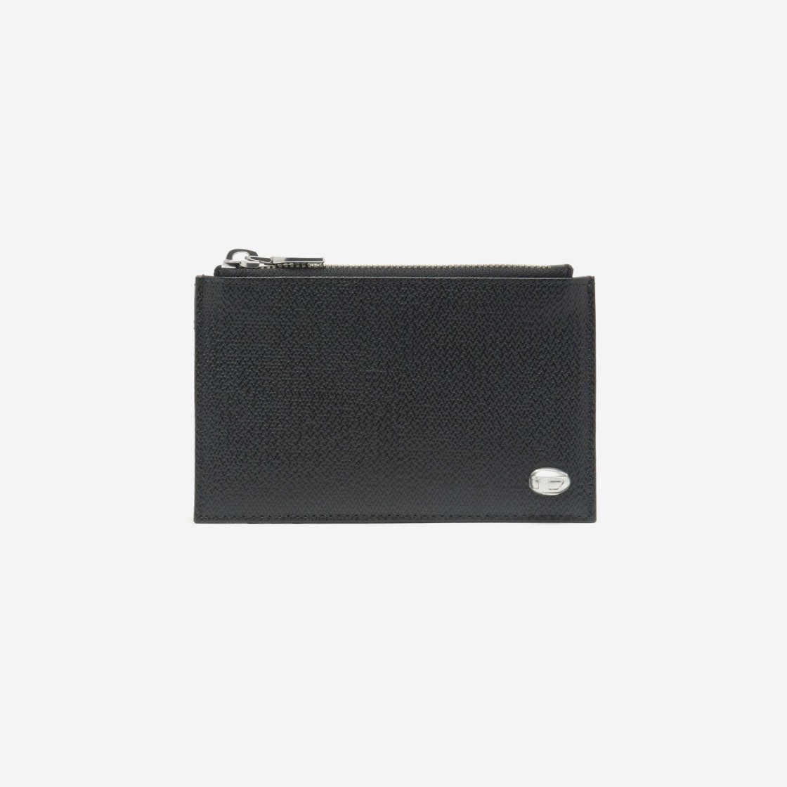 Diesel Logo Plated Leather Cardholder Black 상세 이미지 1