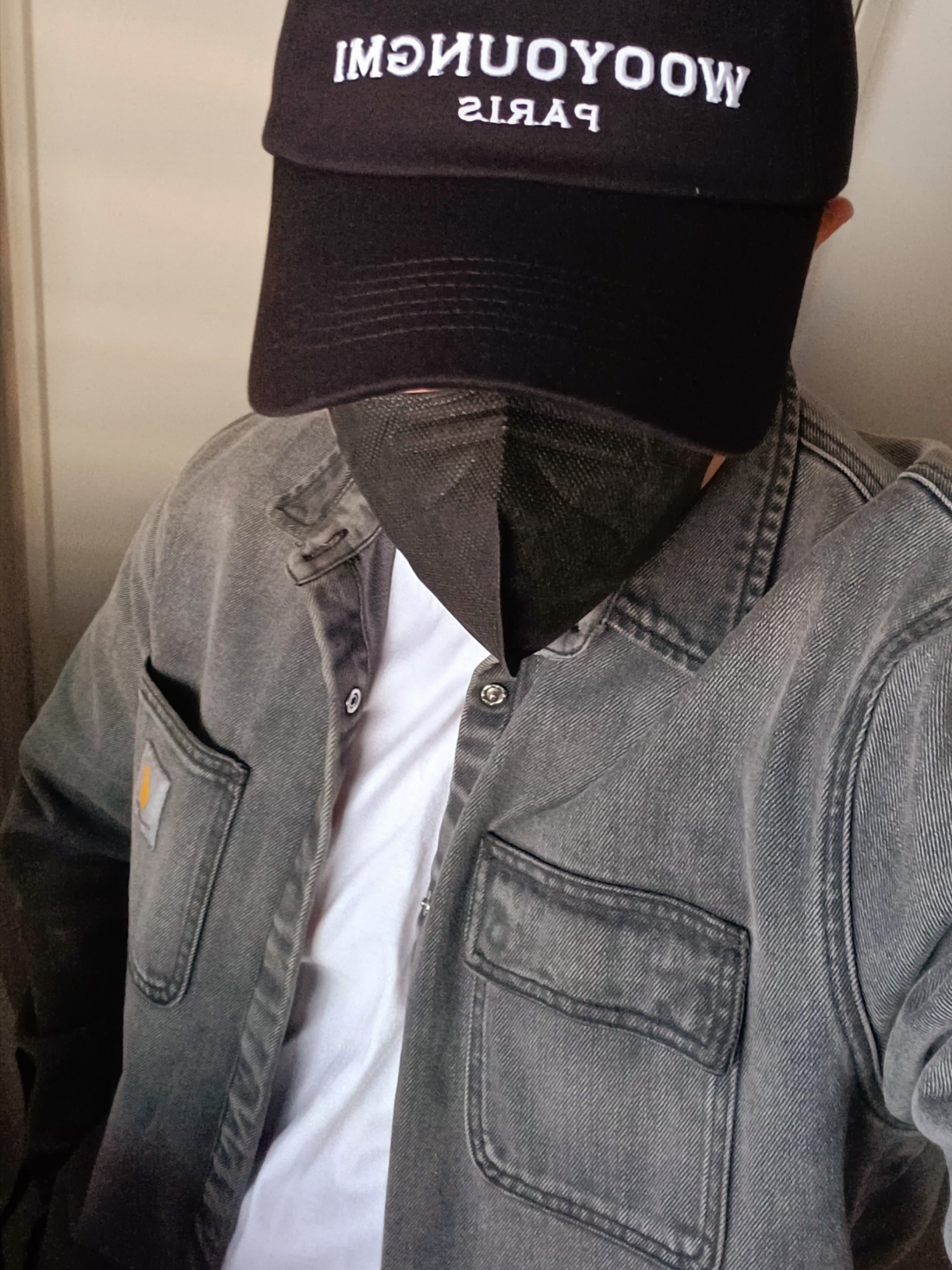 Wooyoungmi Embroidered Ball Cap Black - 23SS 착용 스타일