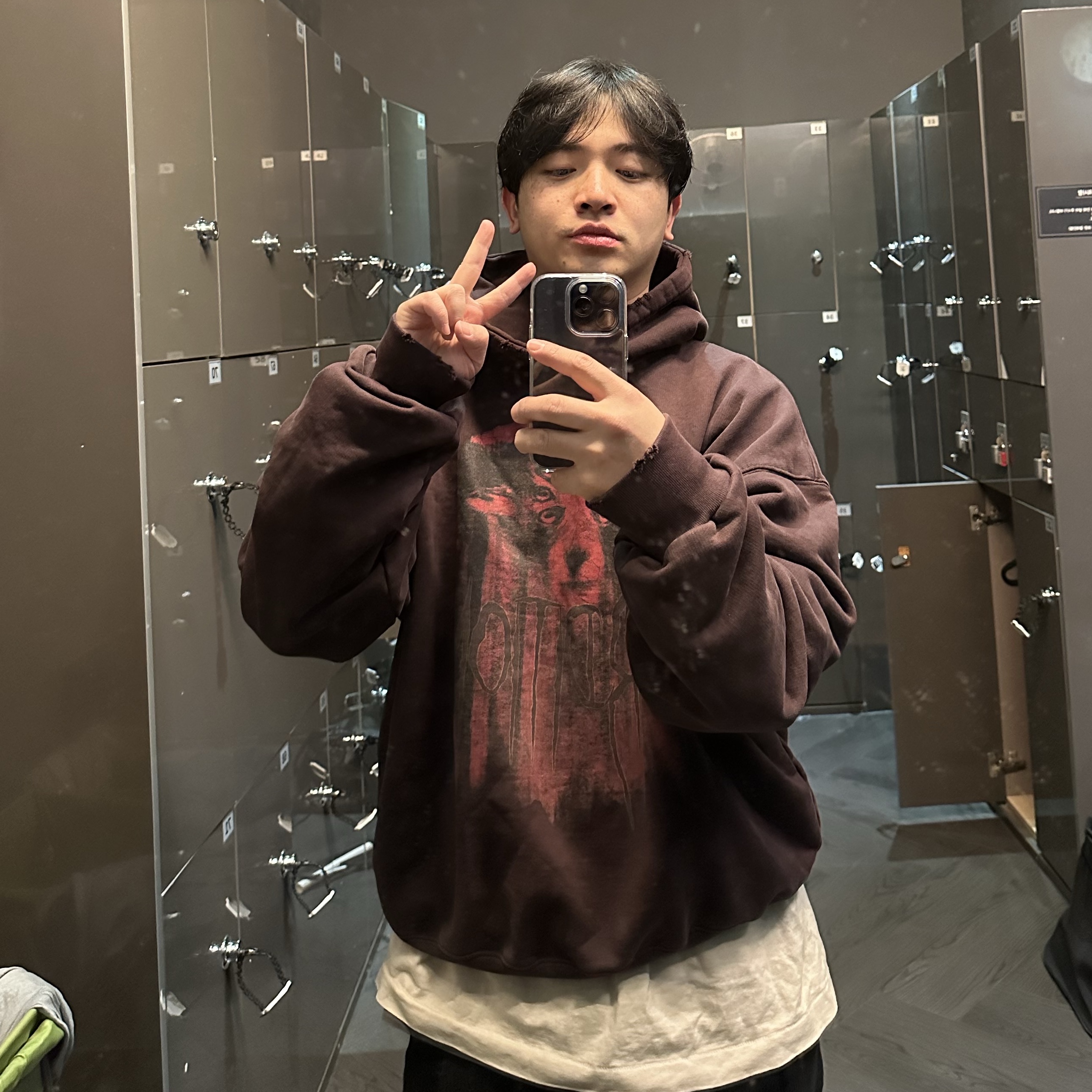 Undermycar Perdition Oglavaeil Hoodie Ox Blood - 22FW 착용 스타일