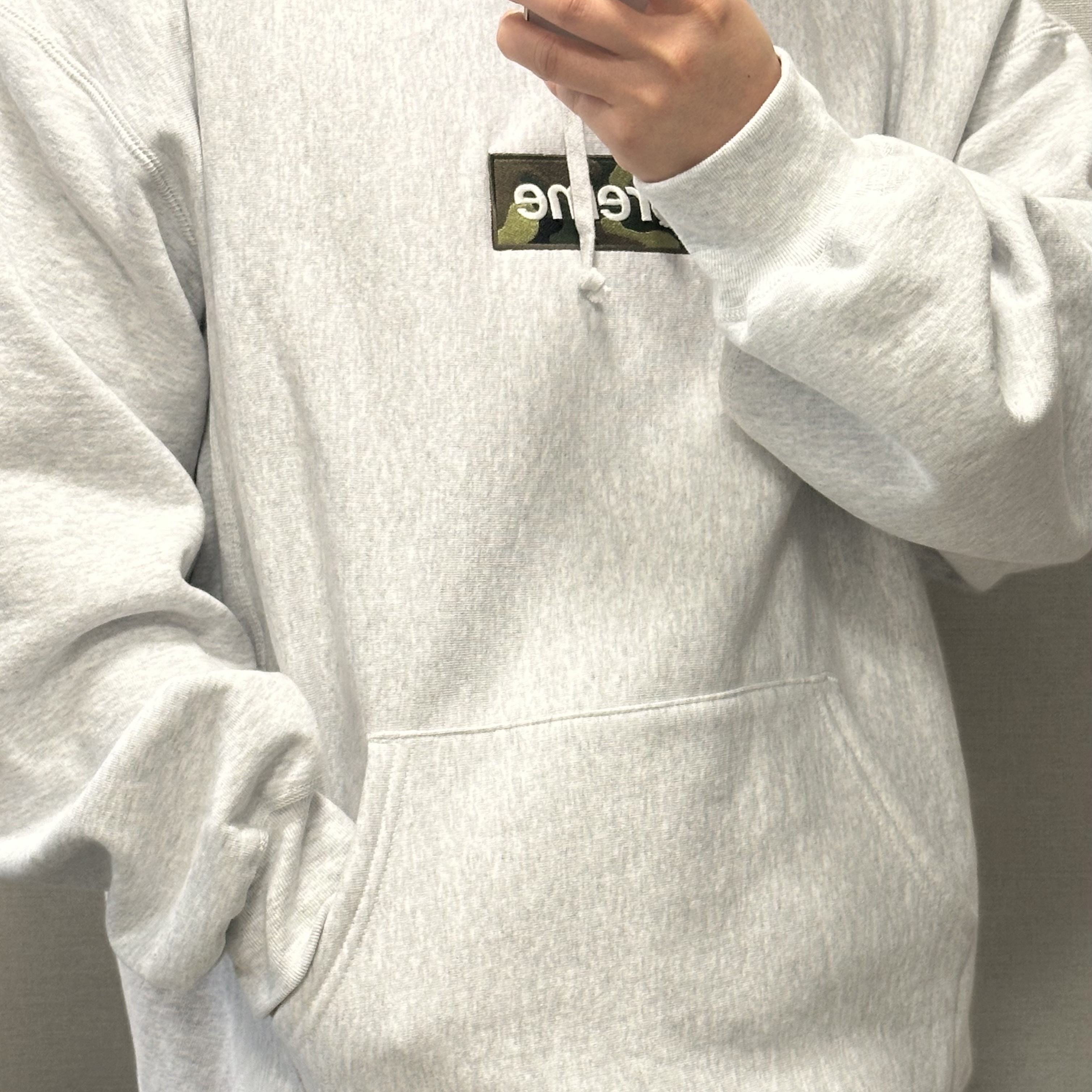 Supreme Box Logo Hooded Sweatshirt Ash Grey - 23FW 착용 스타일