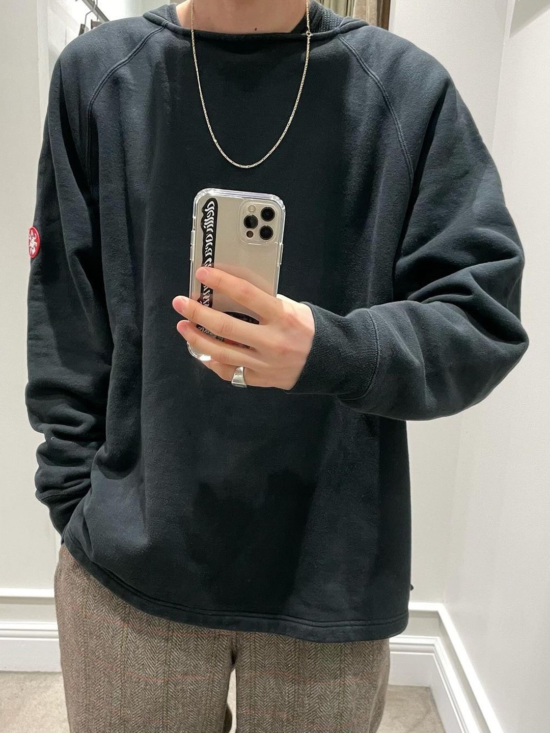Cav Empt Wool Boa Inner Zip Jacket Green - 24SS, Cav Empt Fleece Zip Up Black - 23FW 착용 스타일 - 4