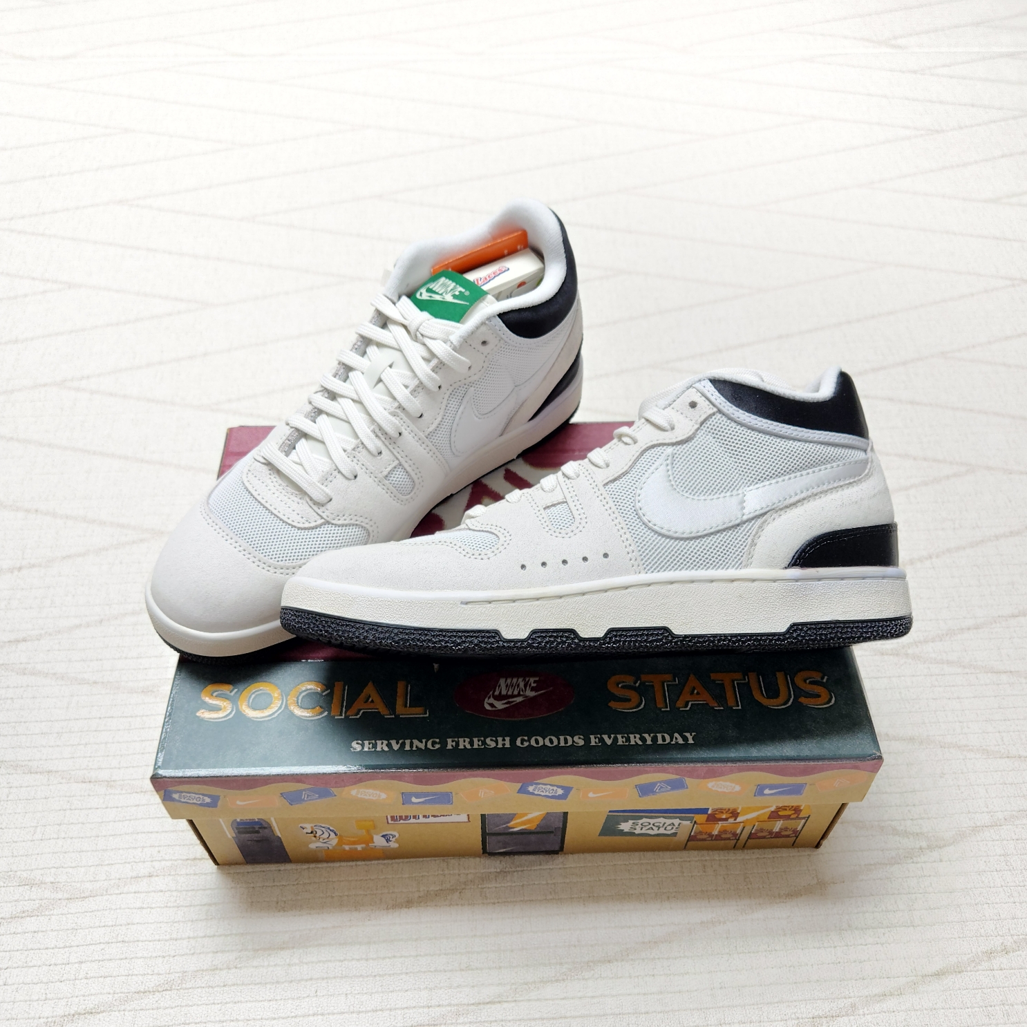 Nike x Social Status Mac Attack SP Summit White Pine Green 착용 스타일 - 3