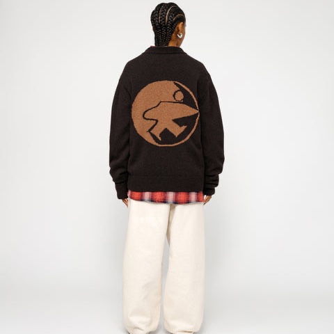 Stussy x Our Legacy Work Shop Knitted Roundneck Sweater Dark Brown Surfman 착용 스타일 - 7