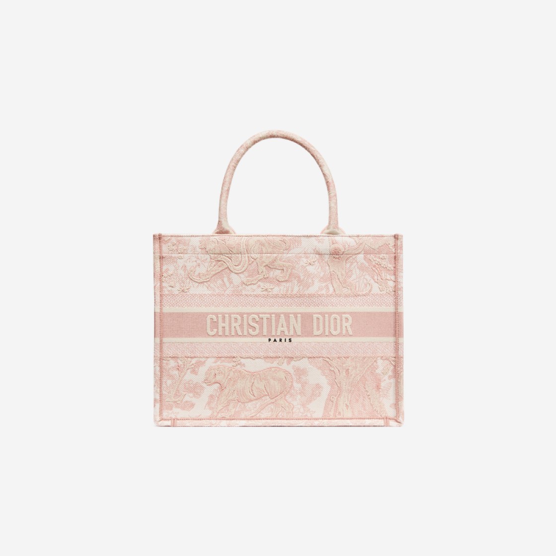 Dior Medium Book Tote Ecru Pink Toile de Jouy Embroidery 상세 이미지 1